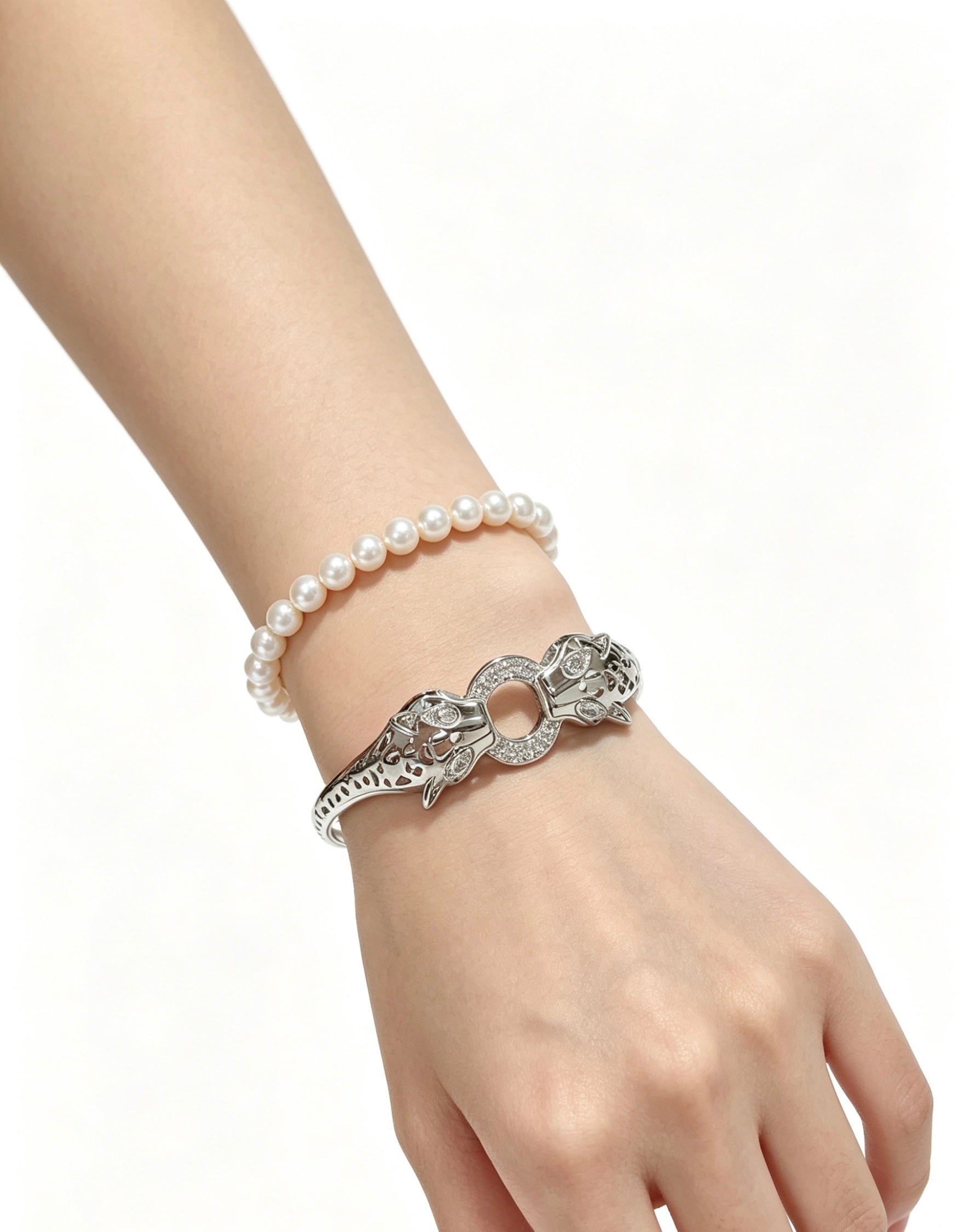 Sculptural Statement Bracelet in Gold-Tone – Design 27 styled view