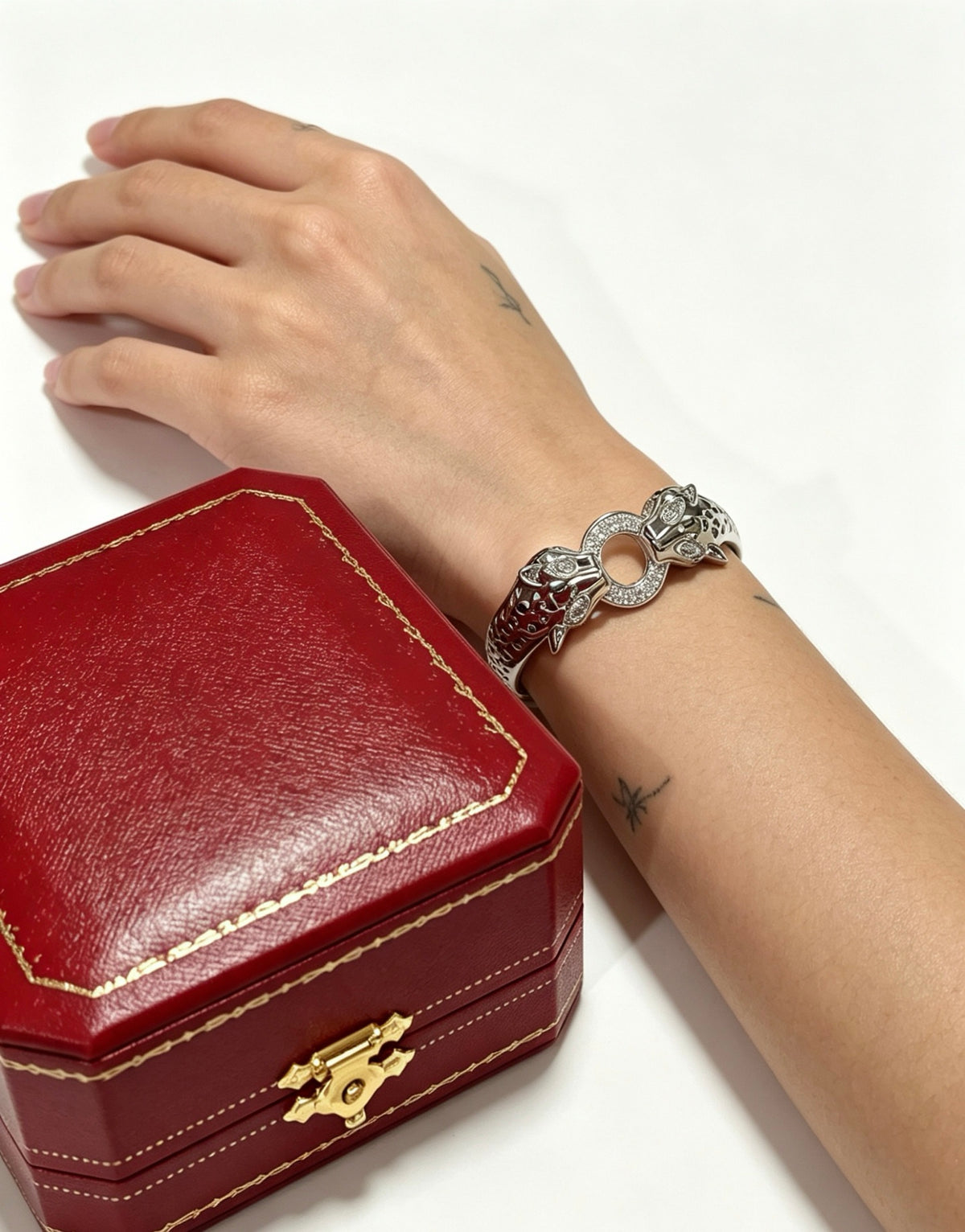 Sculptural Statement Bracelet in Gold-Tone – Design 27 front view