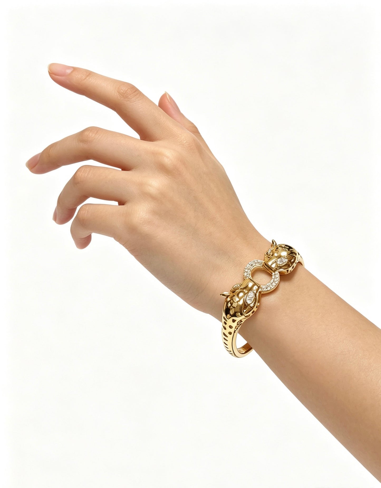 Sculptural Statement Bracelet in Gold-Tone – Design 26 close-up detail