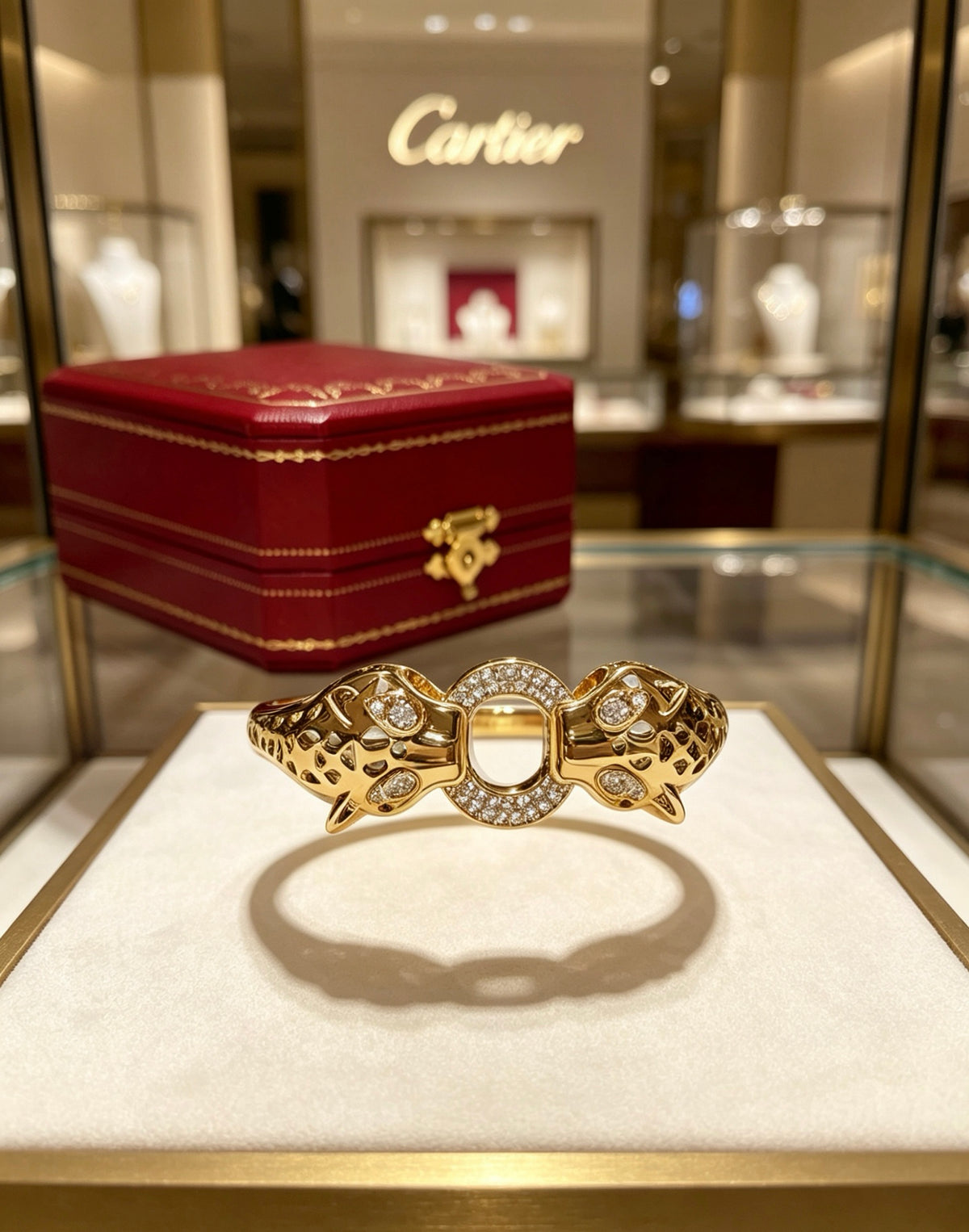 Sculptural Statement Bracelet in Gold-Tone – Design 26 detail view