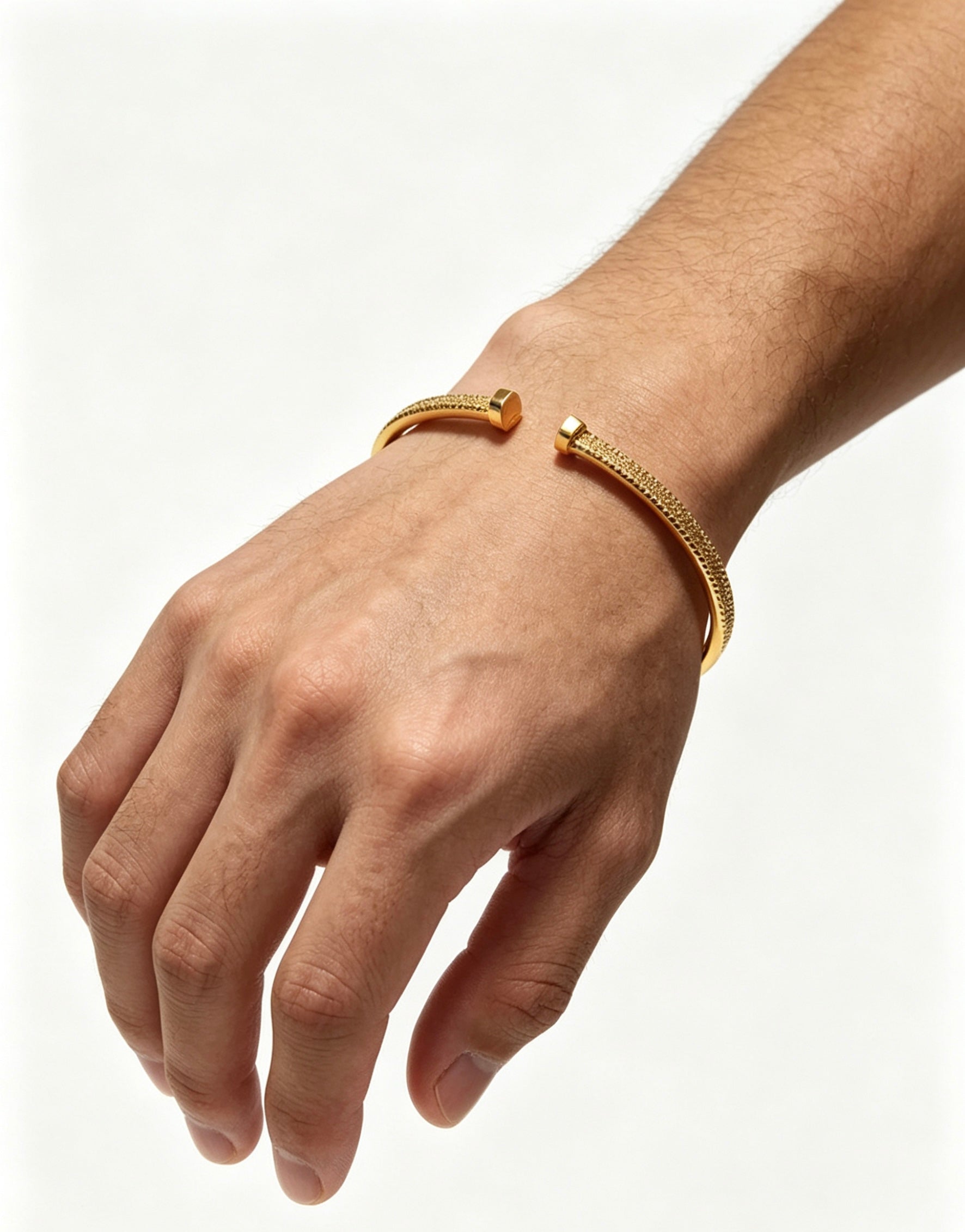 Sculptural Statement Bracelet in Gold-Tone – Design 23 front view