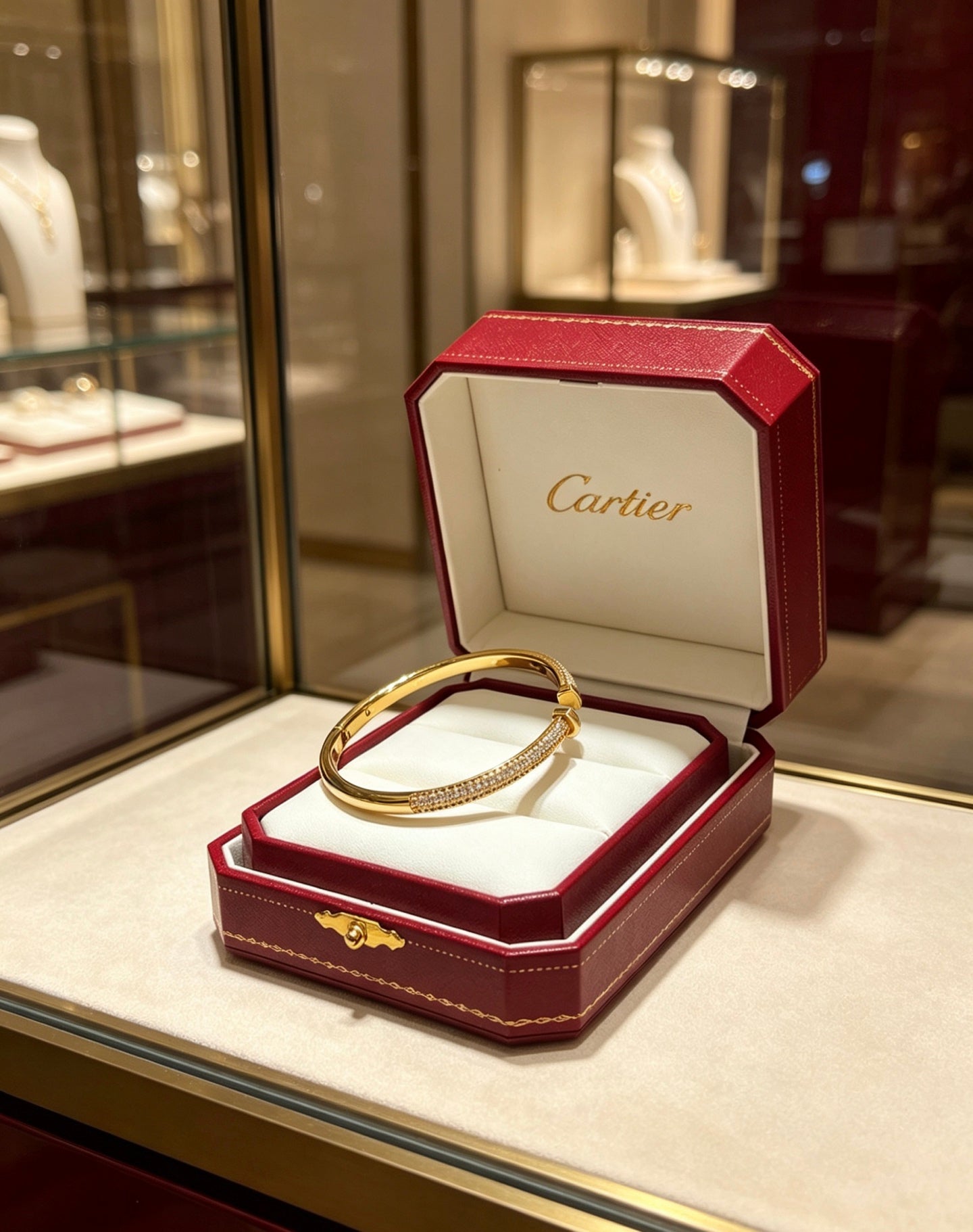 Sculptural Statement Bracelet in Gold-Tone – Design 23 detail view