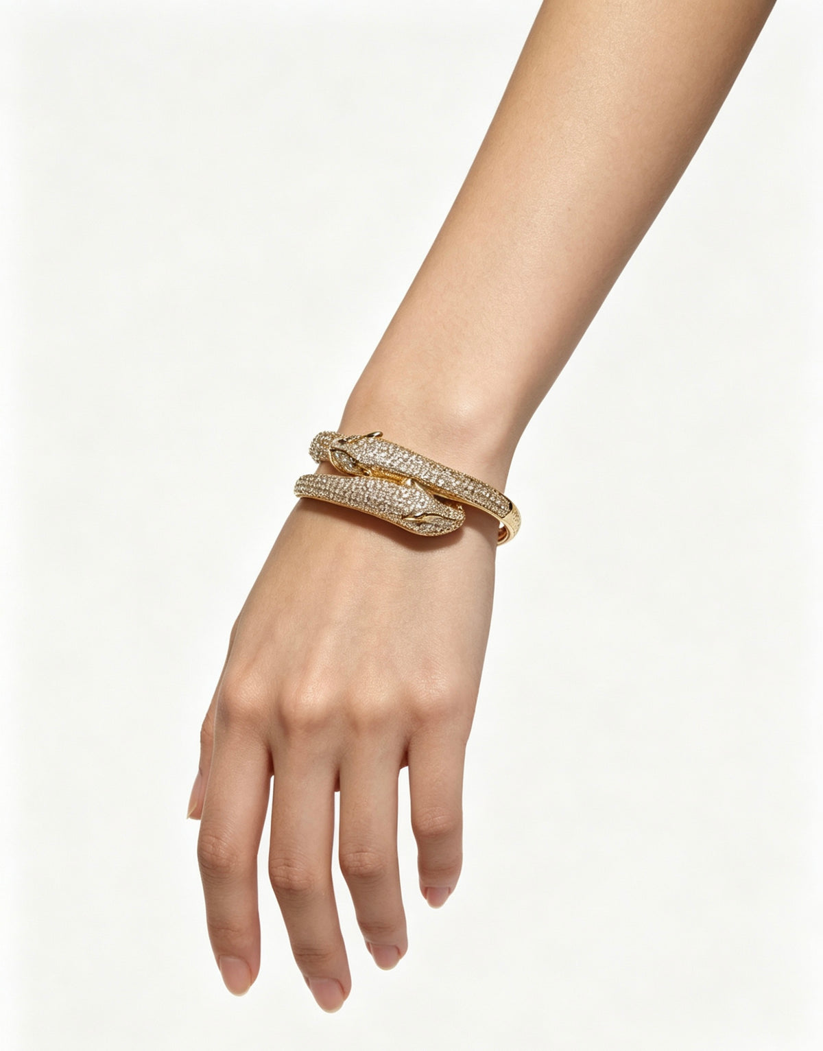 Sculptural Statement Bracelet in Gold-Tone – Design 25 side detail