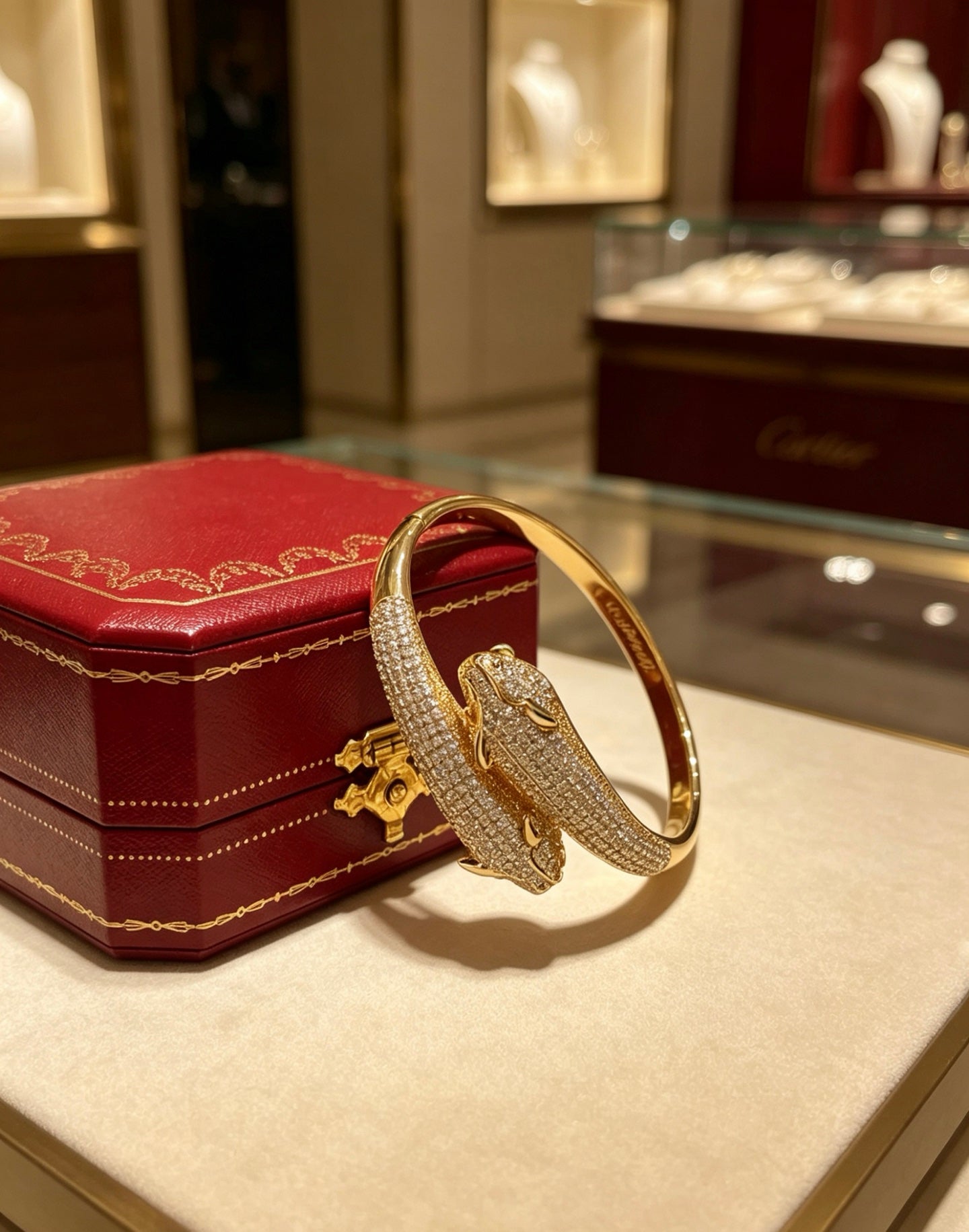 Sculptural Statement Bracelet in Gold-Tone – Design 25 front view