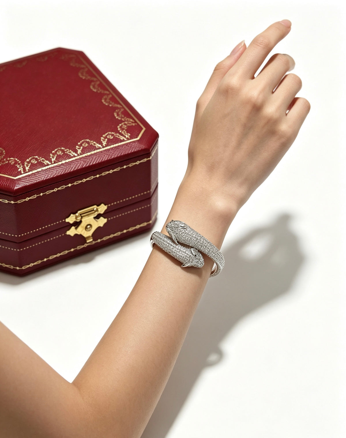 Sculptural Statement Bracelet in Gold-Tone – Design 24 front view