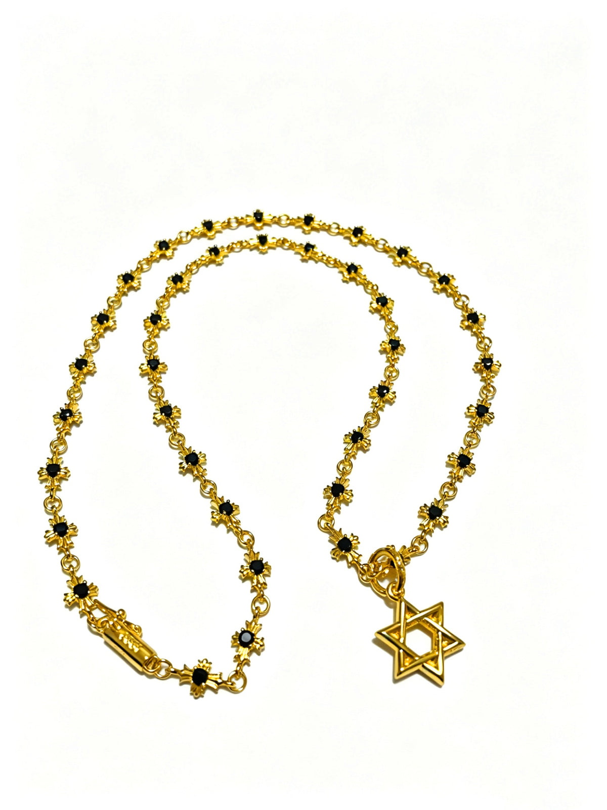 Signature Emblem Pendant Necklace in Polished Metal-Tone – Design 029 front product view