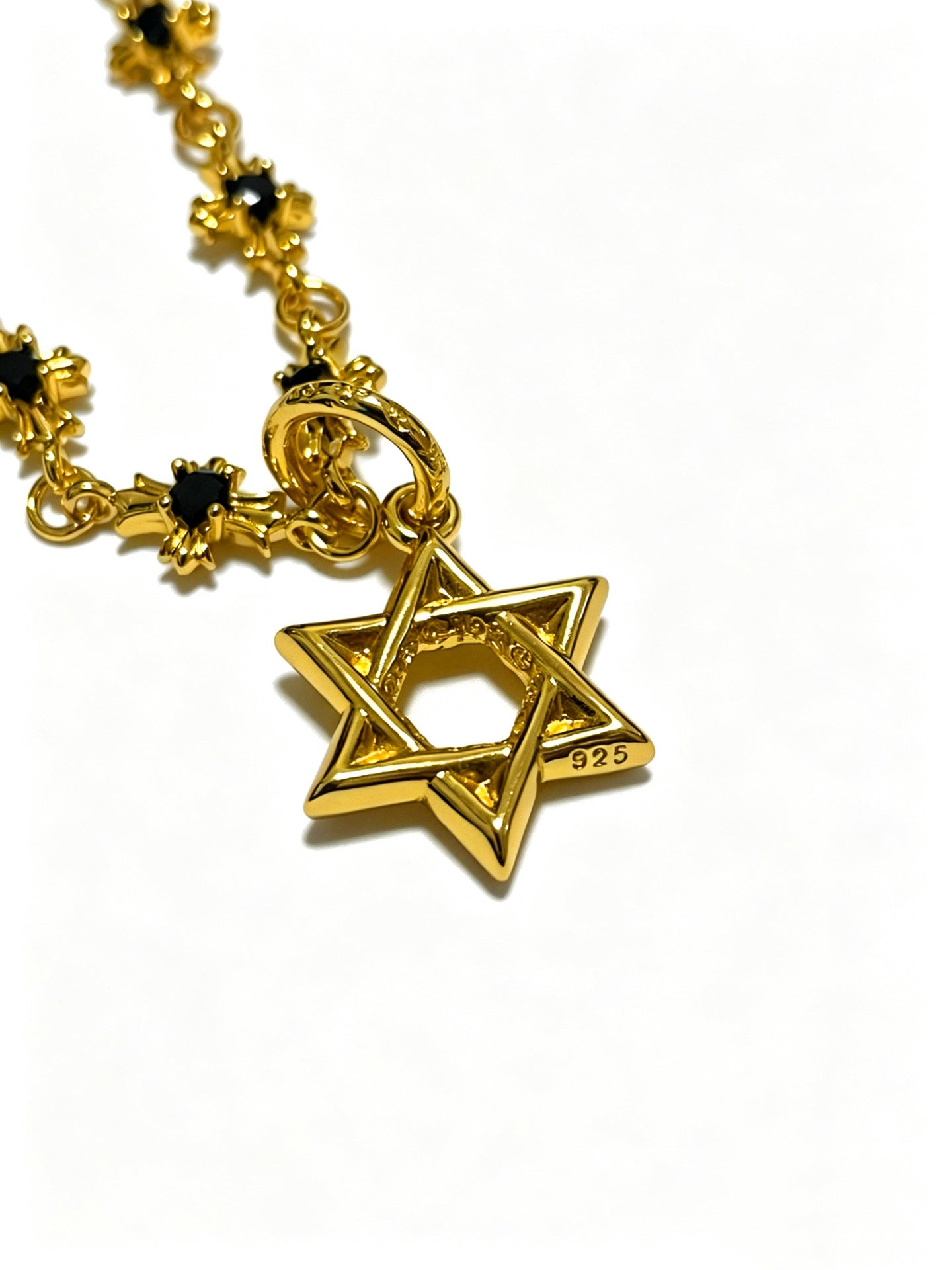 Cross Pendant Necklace in Antique Silver-Tone – Design 09 side detail