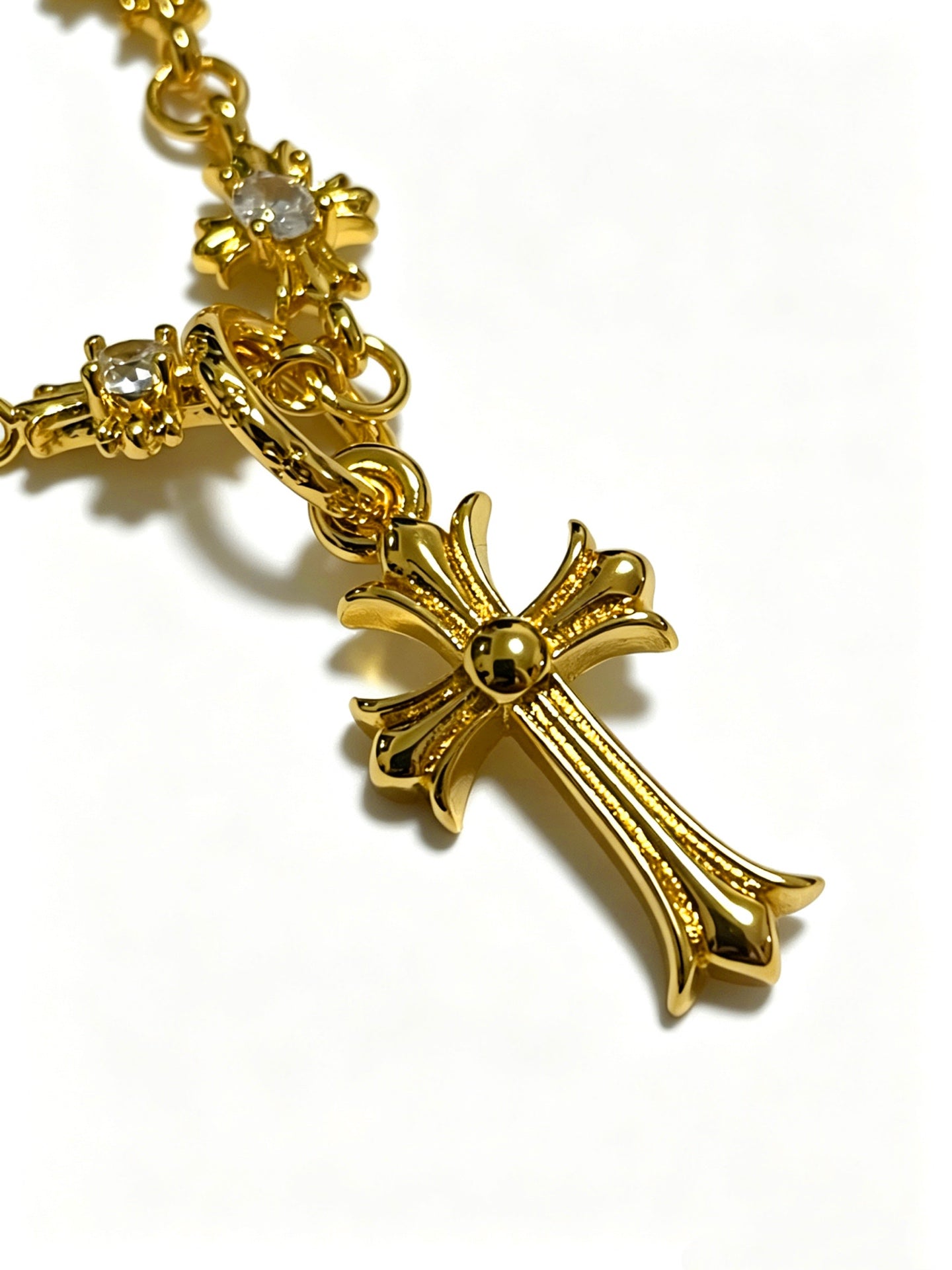 Signature Emblem Pendant Necklace in Polished Metal-Tone – Design 028 styled product view