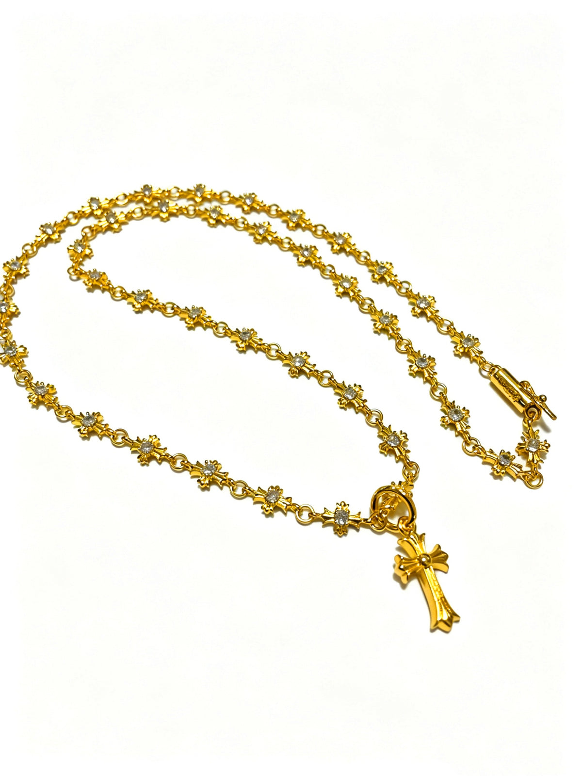 Cross Pendant Necklace in Antique Silver-Tone – Design 08 main product view