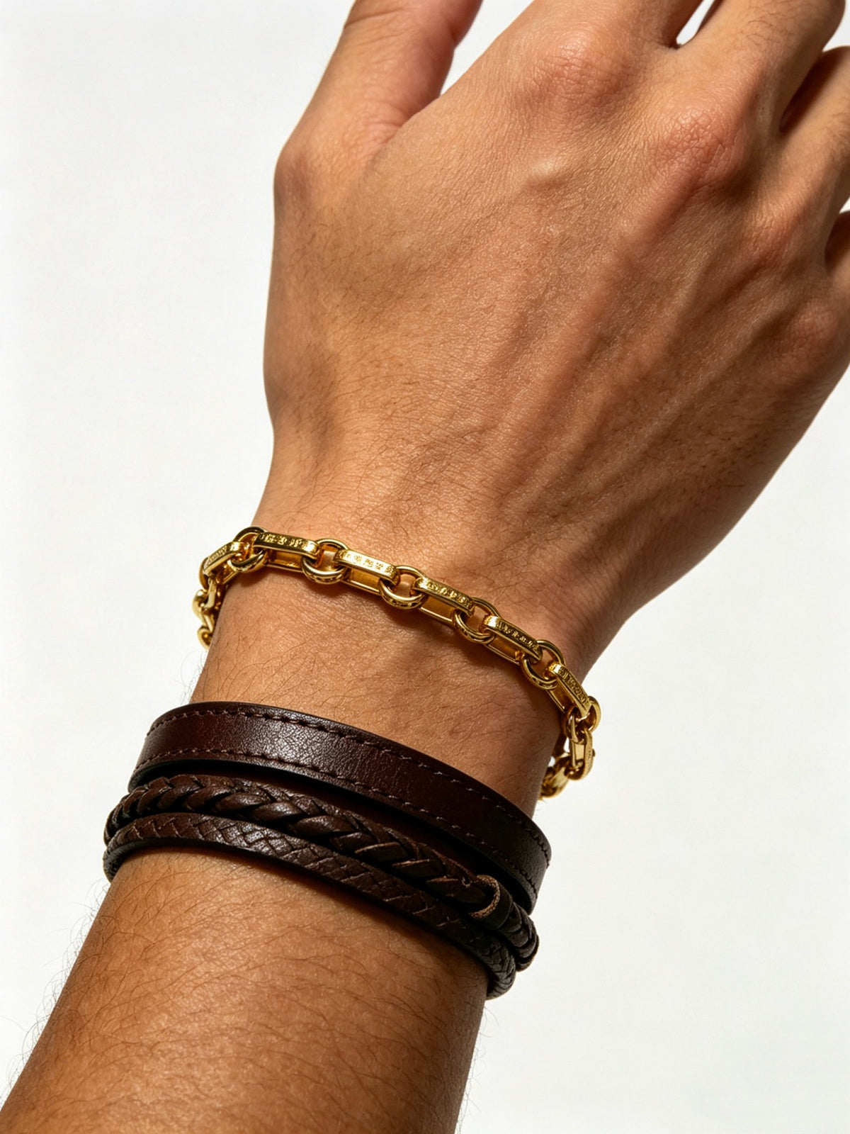Cross Cuban-Link Bracelet in Antique Silver-Tone – Cuban Link – Design 14 main product view