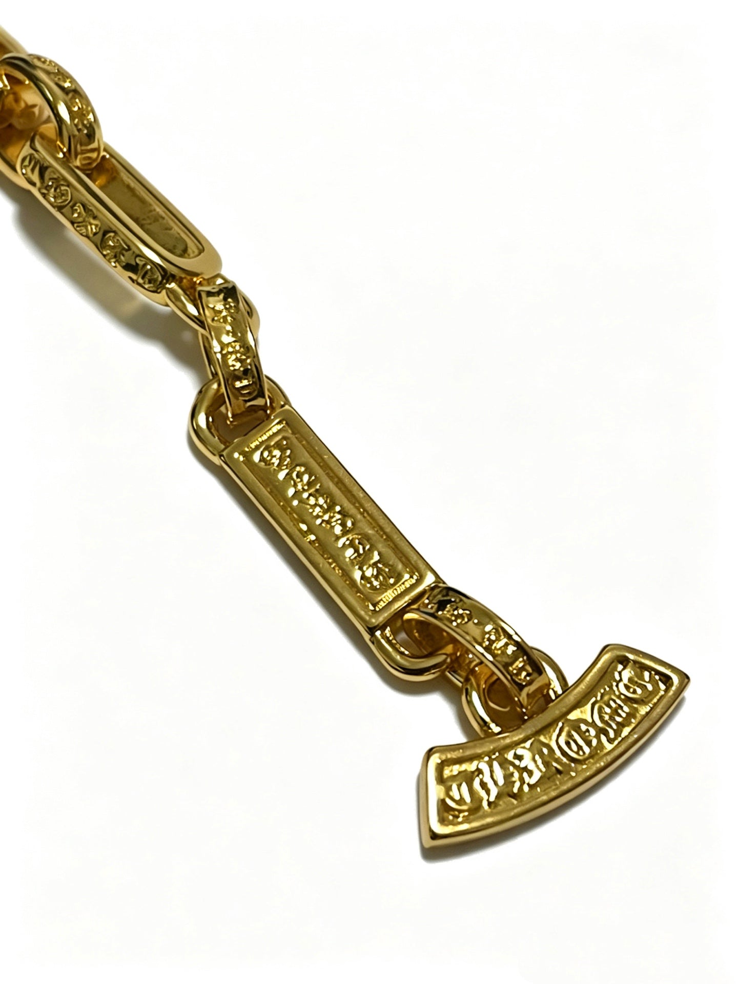 Signature Emblem Bracelet in Polished Metal-Tone – Design 018 styled product view