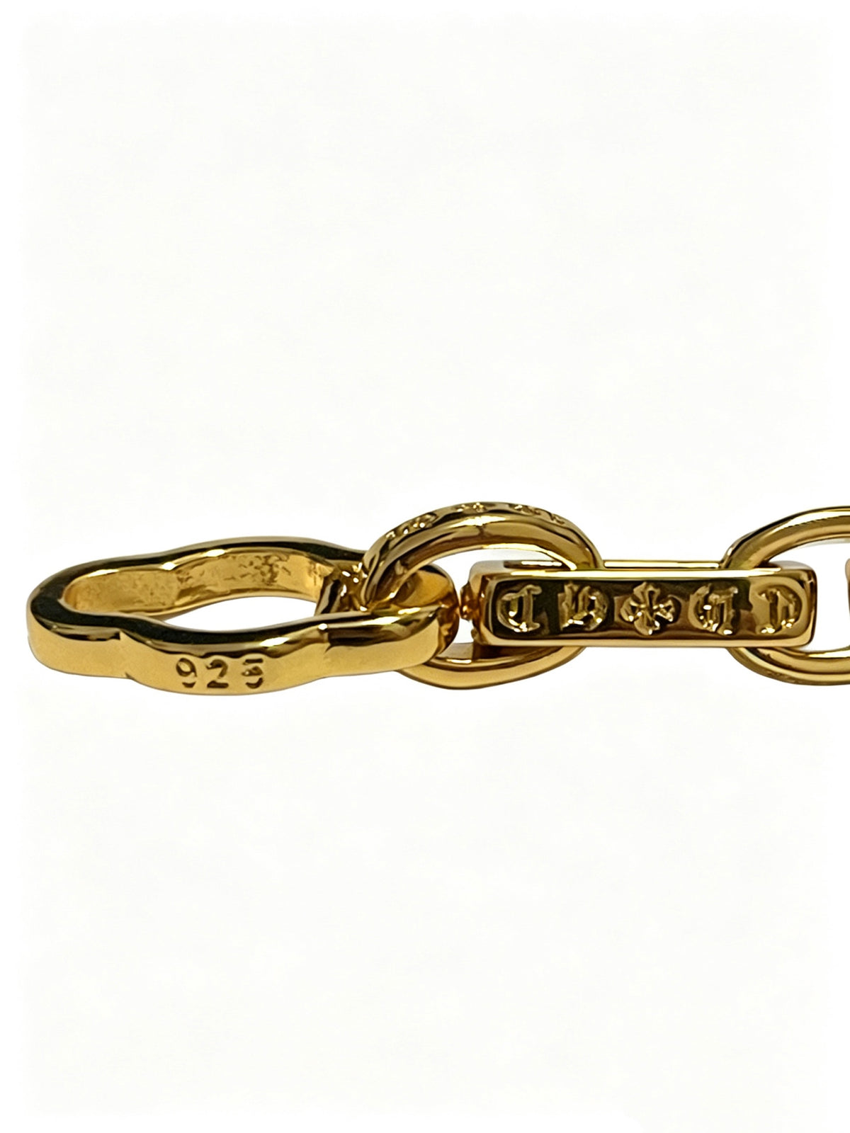 Cross Cuban-Link Bracelet in Antique Silver-Tone – Cuban Link – Design 14 side detail