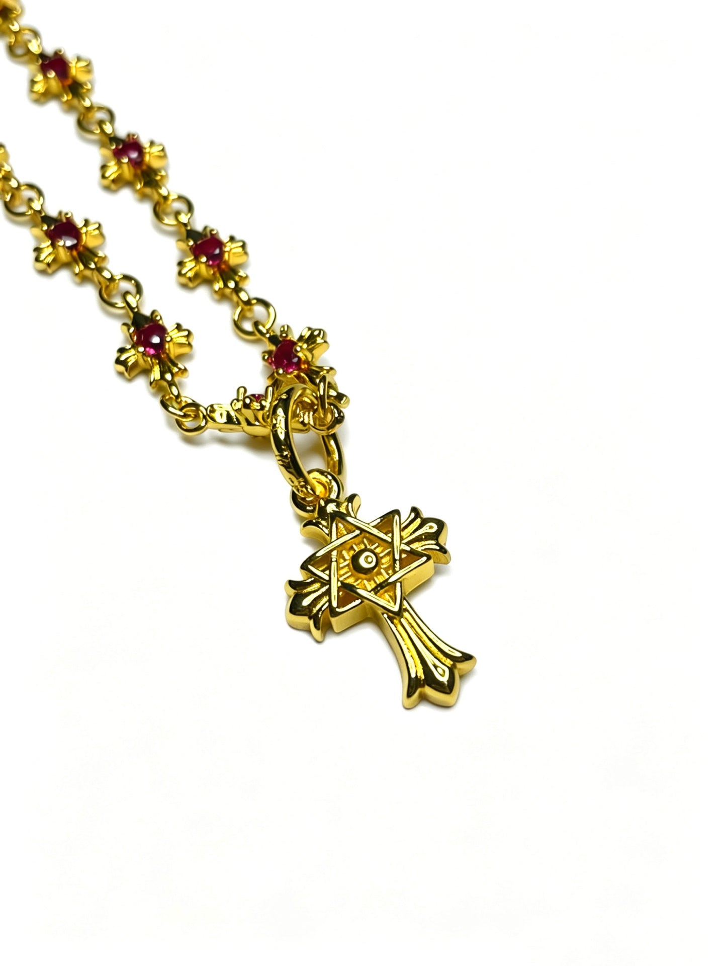 Signature Emblem Pendant Necklace in Polished Metal-Tone – Design 027 styled product view