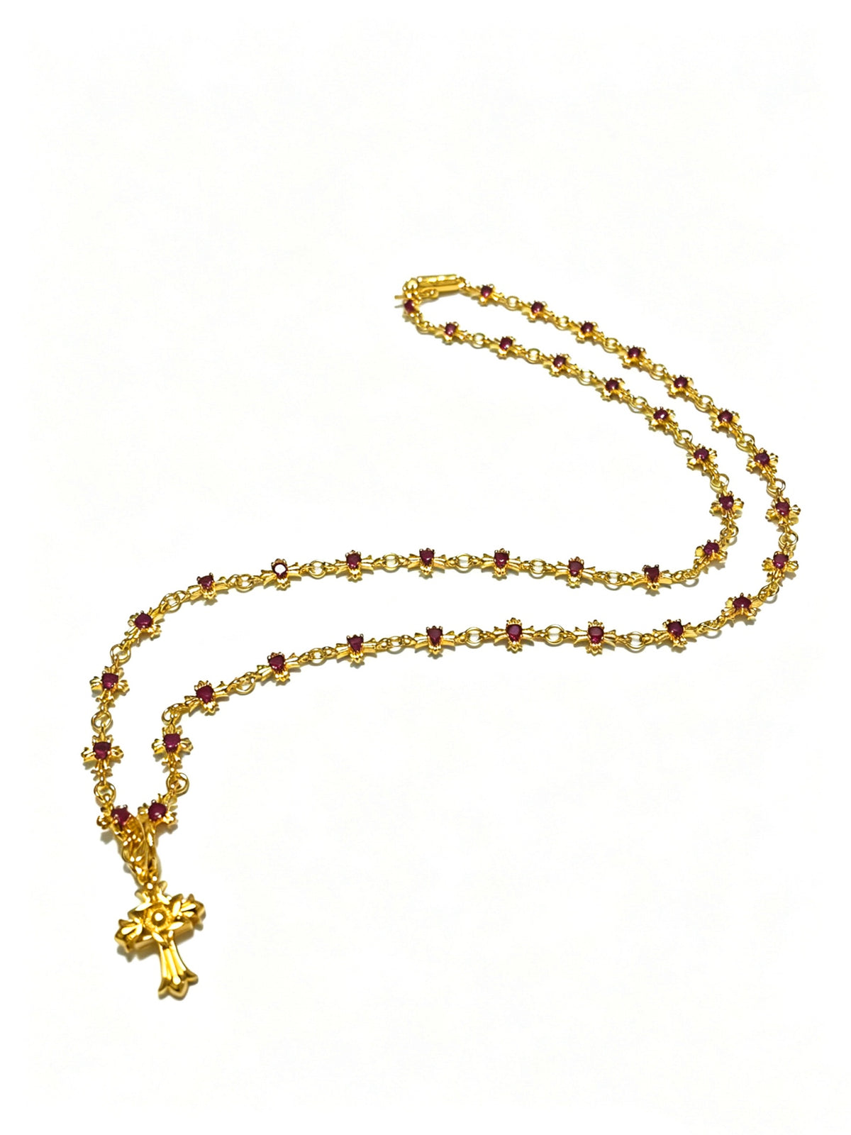 Cross Pendant Necklace in Antique Silver-Tone – Design 07 front product view
