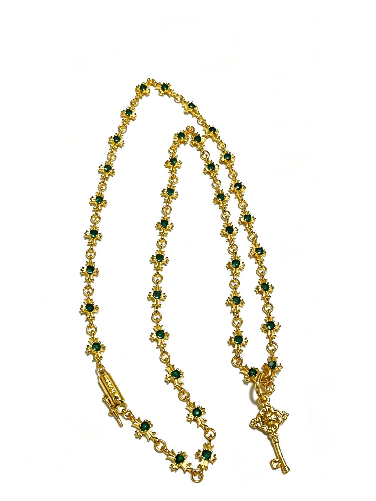 Signature Emblem Pendant Necklace in Polished Metal-Tone – Design 026 detail view