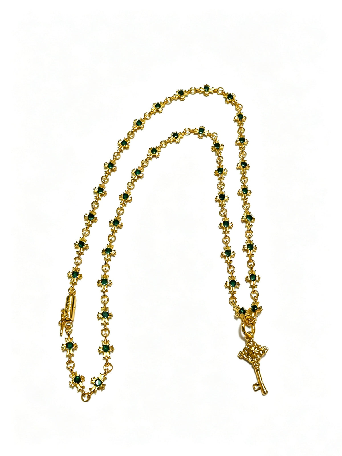 Signature Emblem Pendant Necklace in Polished Metal-Tone – Design 026 front product view