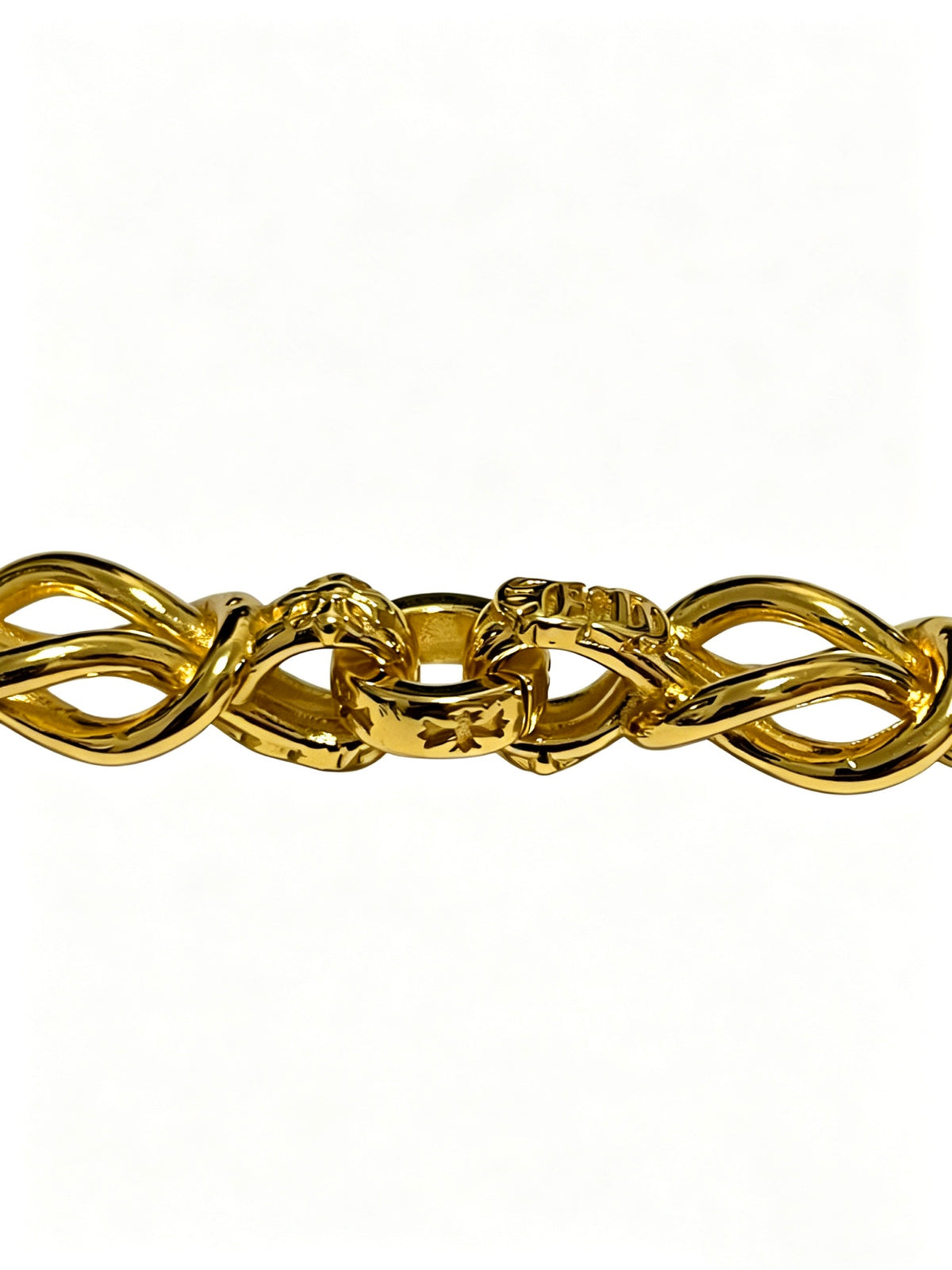 Cross Cuban-Link Bracelet in Antique Silver-Tone – Cuban Link – Design 13 side detail