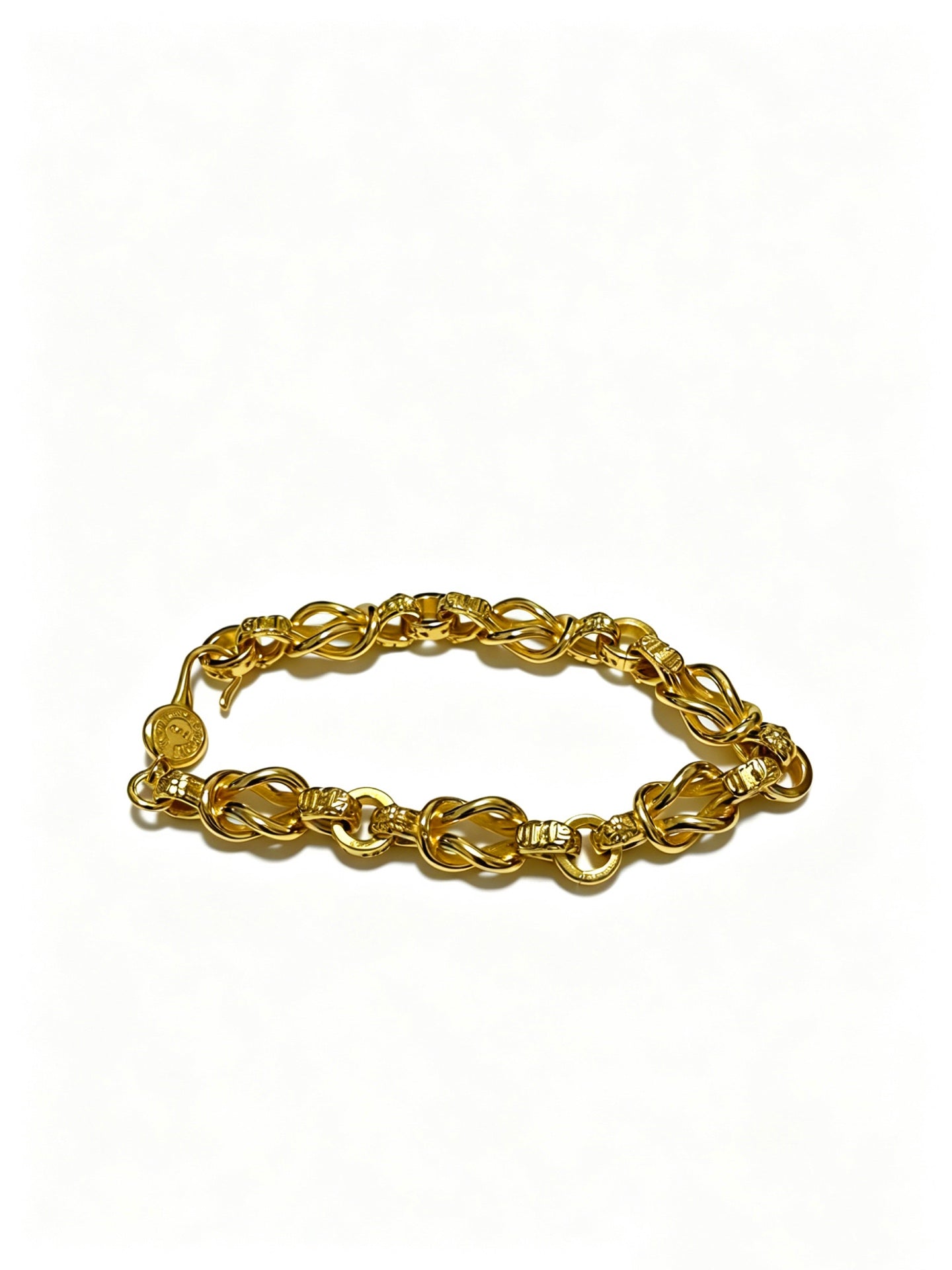 Cross Cuban-Link Bracelet in Antique Silver-Tone – Cuban Link – Design 13 front product view
