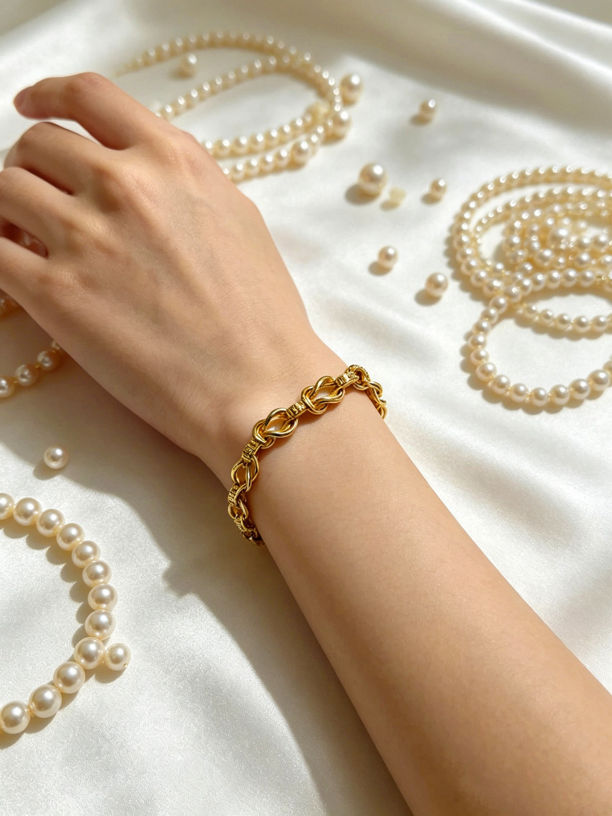 Signature Emblem Bracelet in Polished Metal-Tone – Design 017 front product view
