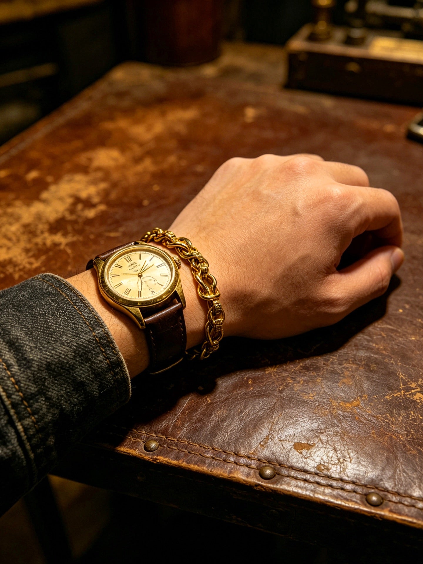 Signature Emblem Bracelet in Polished Metal-Tone – Design 017 main product view