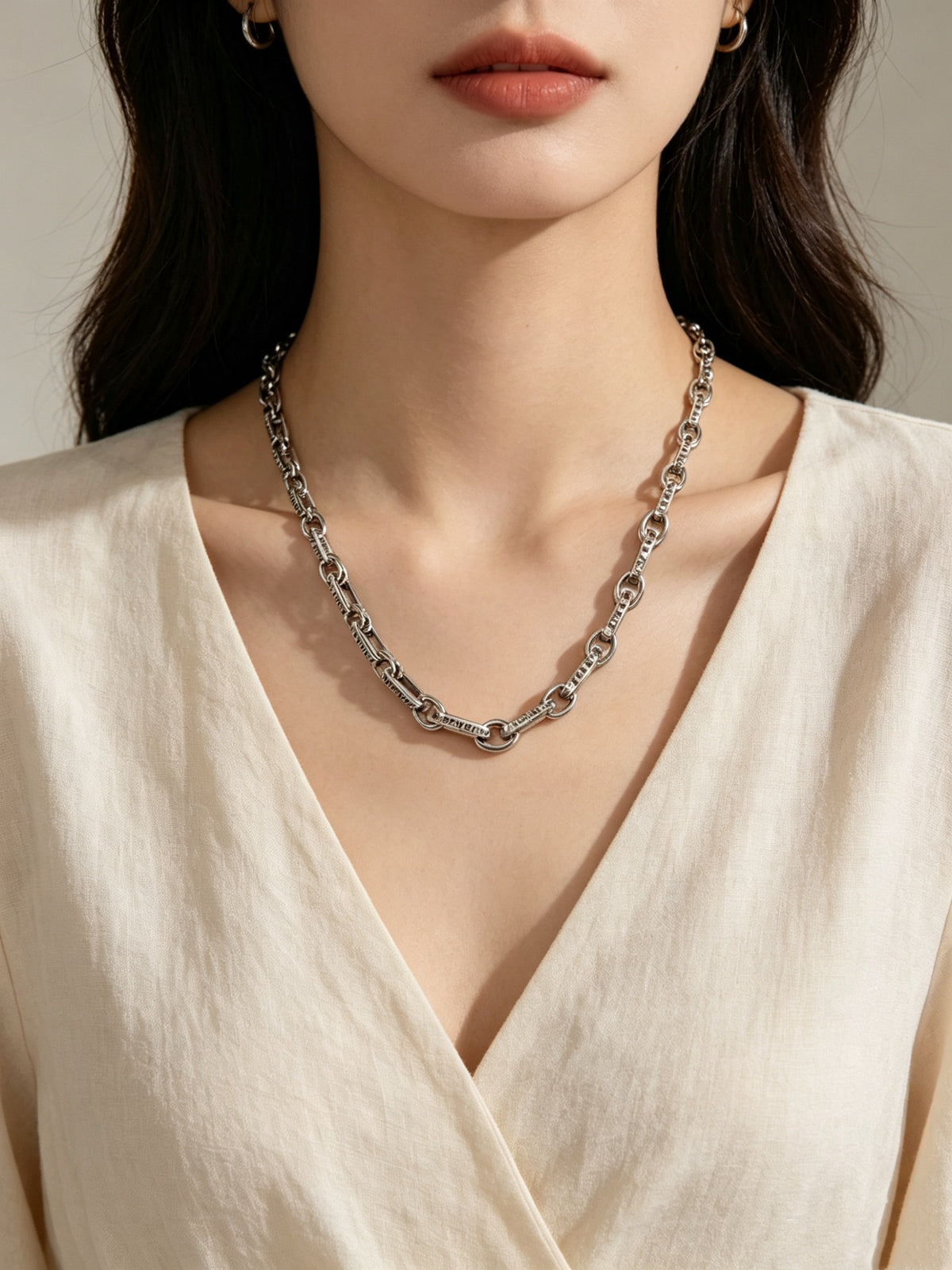 Cross Pendant Necklace in Antique Silver-Tone – Design 05 front product view