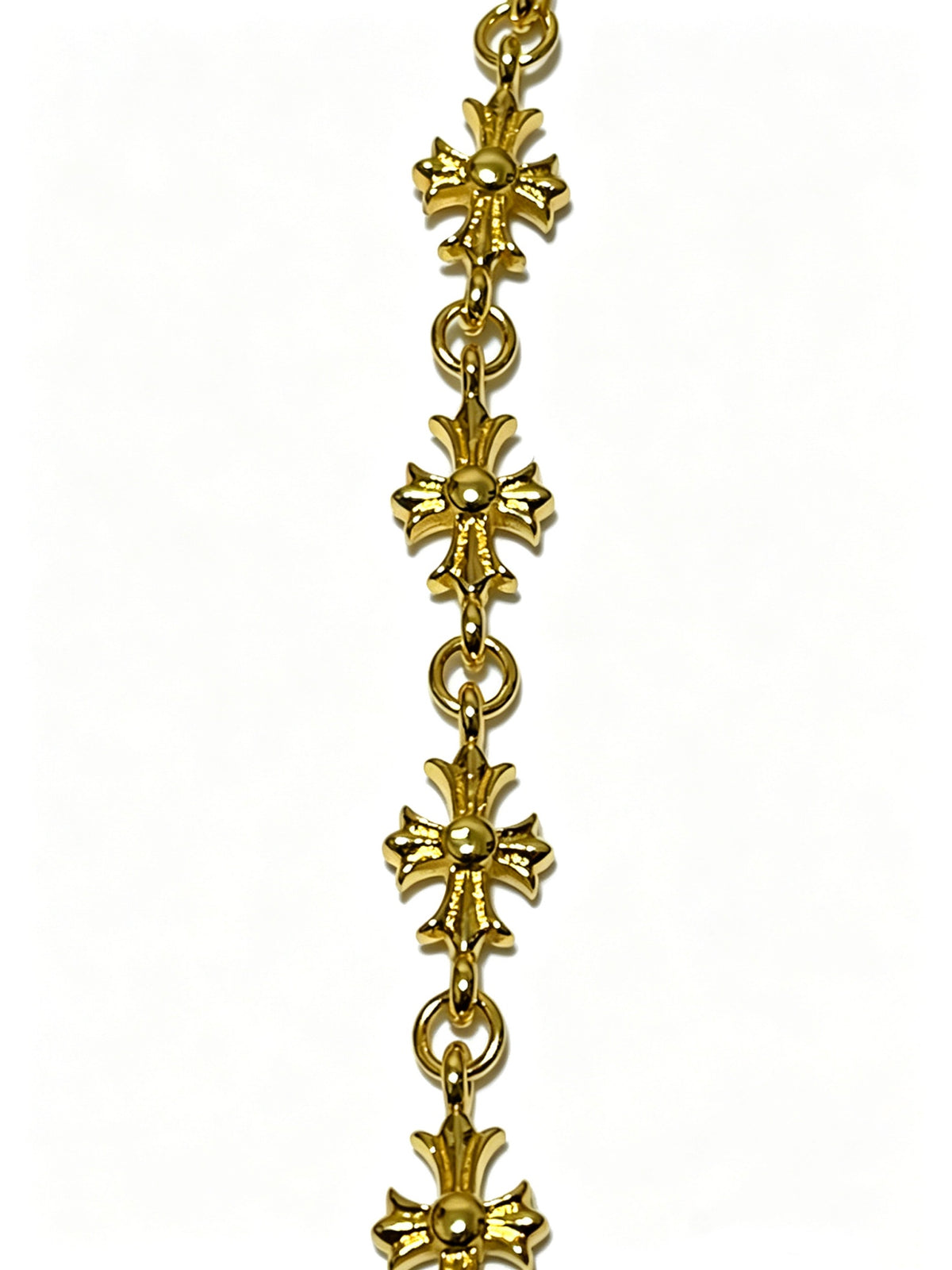 Cross Cuban-Link Bracelet in Antique Silver-Tone – Cuban Link – Design 10 close-up detail