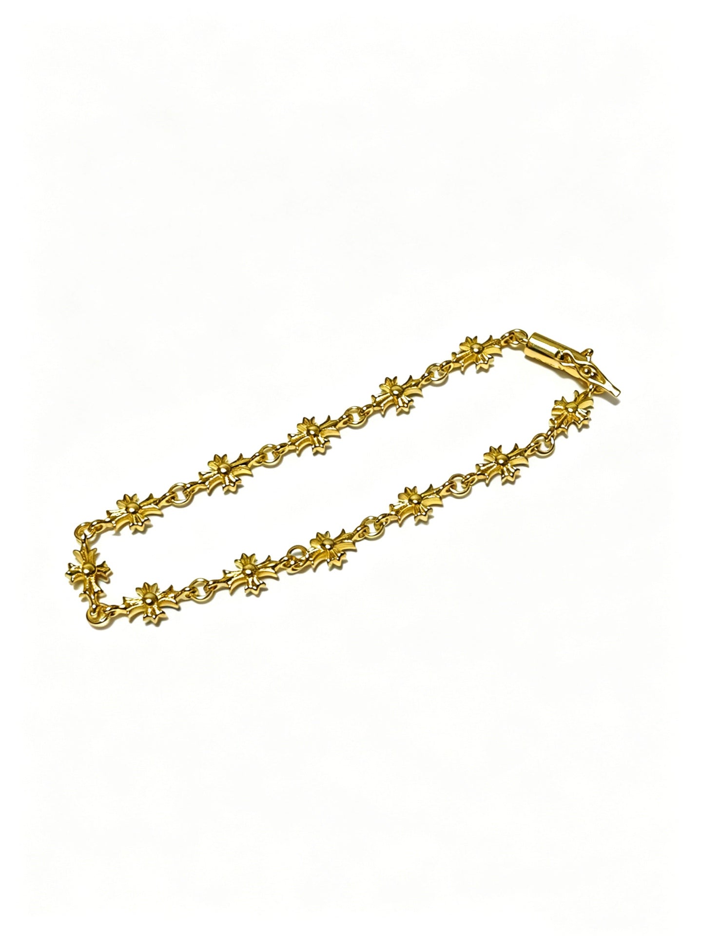 Signature Emblem Bracelet in Polished Metal-Tone – Design 014 front product view