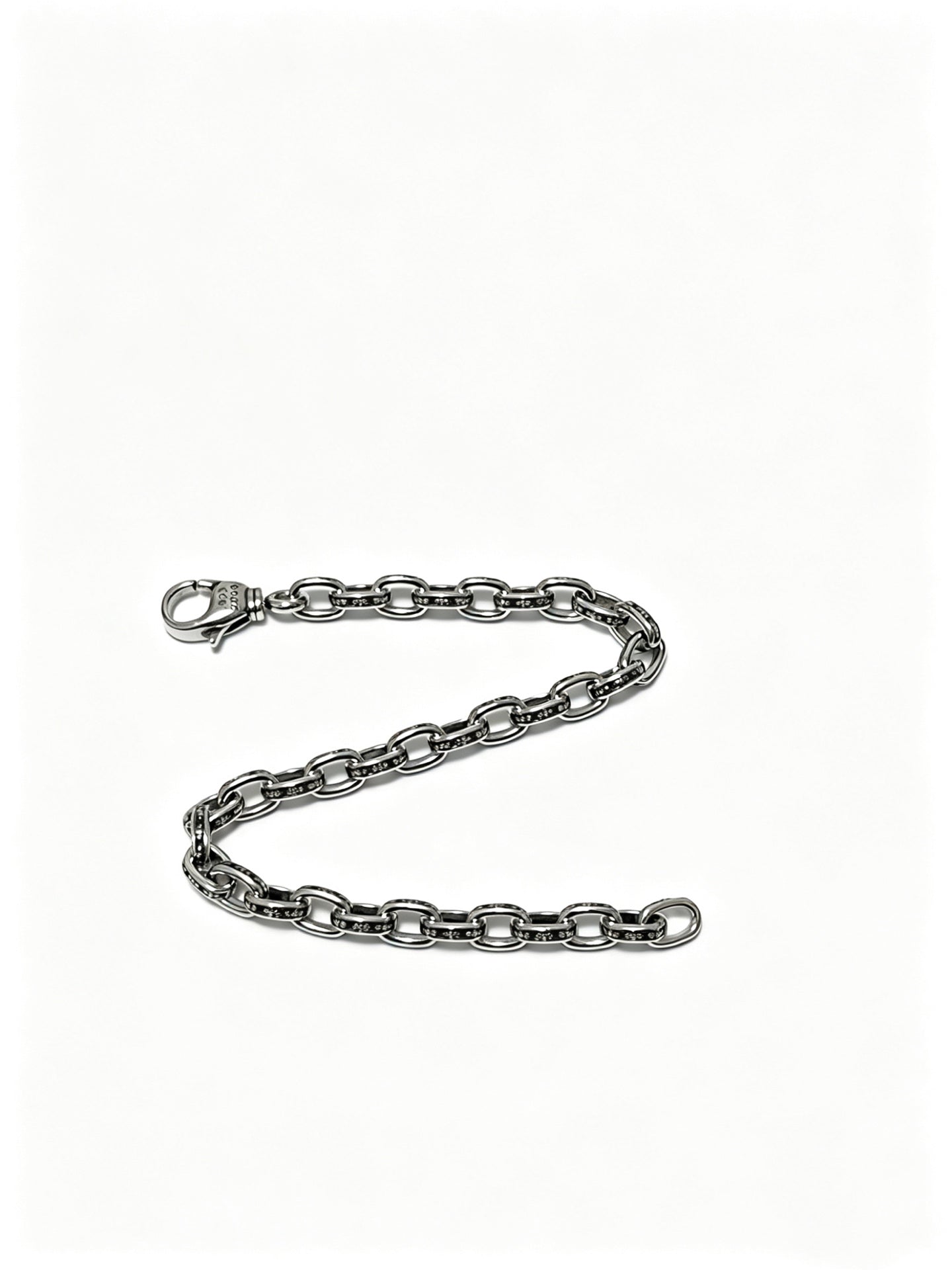 Signature Emblem Bracelet in Polished Metal-Tone – Design 013 detail view