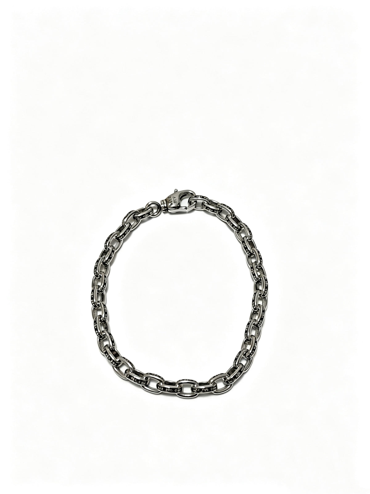 Cross Cuban-Link Bracelet in Antique Silver-Tone – Cuban Link – Design 09 front product view