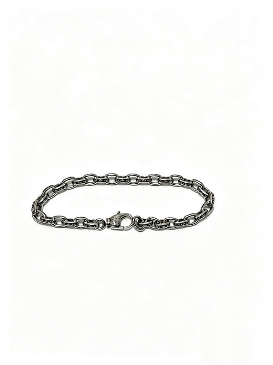 Cross Cuban-Link Bracelet in Antique Silver-Tone – Cuban Link – Design 09 main product view