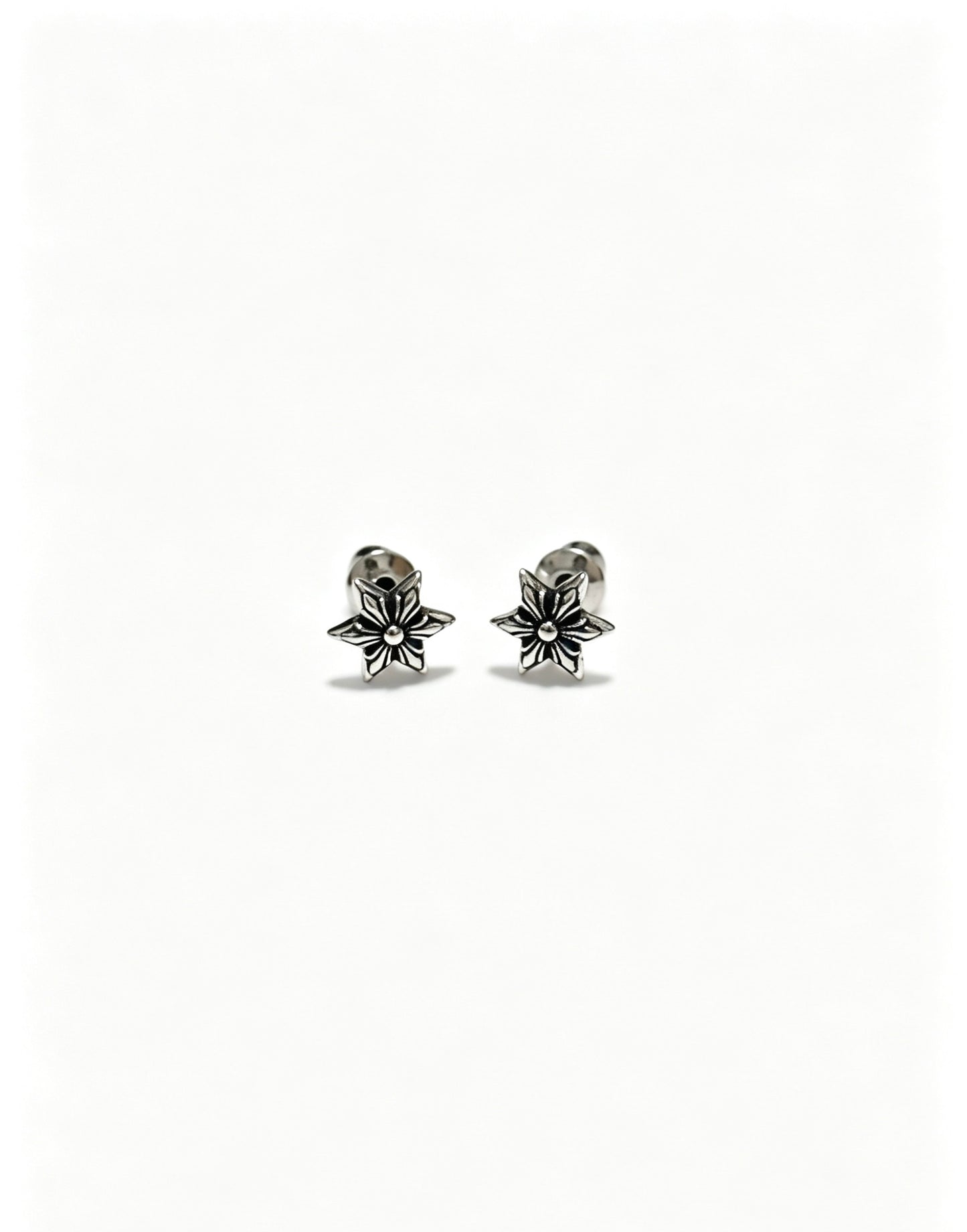 Signature Emblem Statement Earrings in Polished Metal-Tone – Design 014 side detail