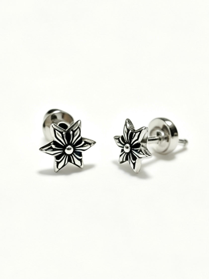 Signature Emblem Statement Earrings in Polished Metal-Tone – Design 014 main product view