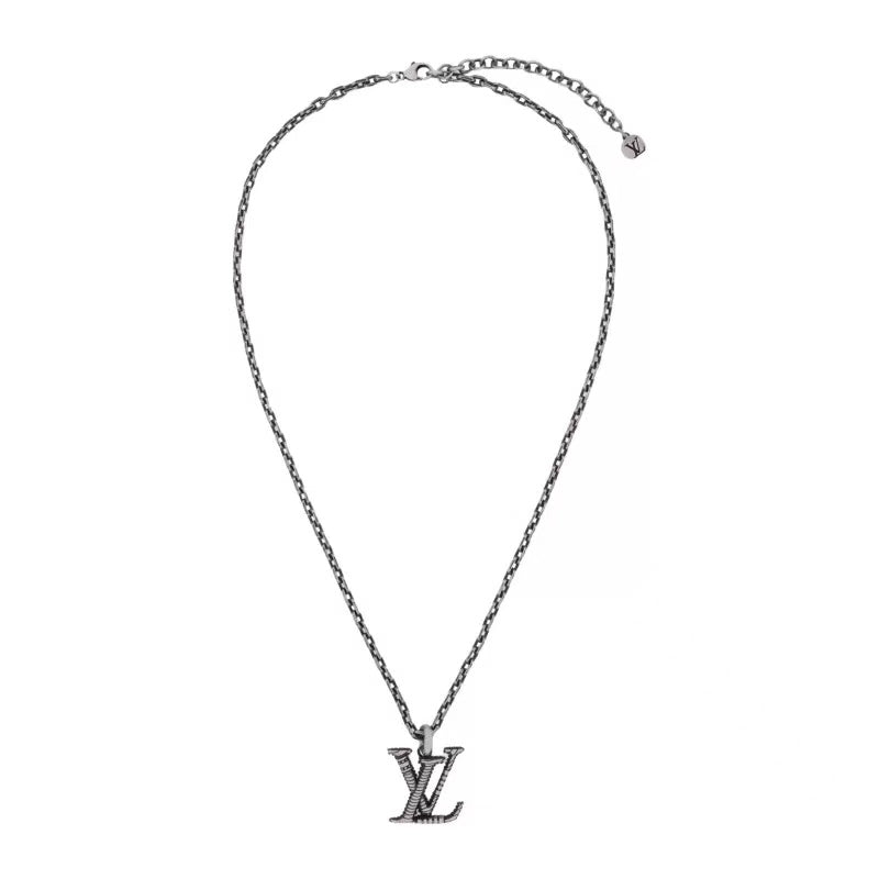Geometric Emblem Pendant Necklace in Polished Metal-Tone – Design 005 main product view