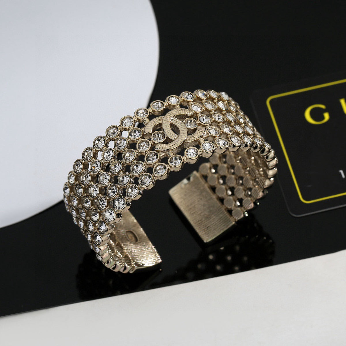 Signature Emblem Bangle in Polished Metal-Tone – Design 012 main product view