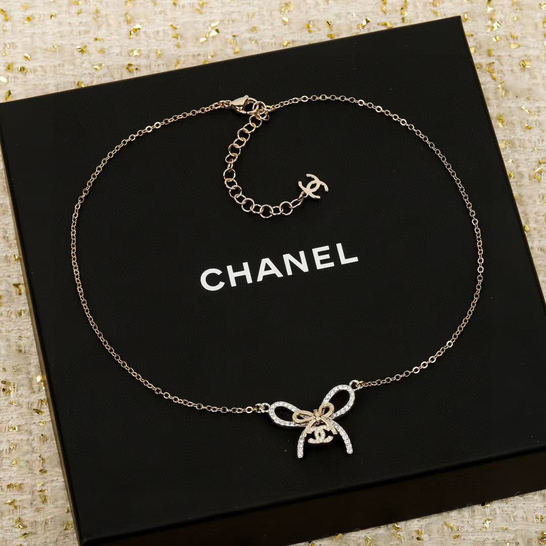 Double-C Emblem Crystal-Accent Pendant Necklace – Design 012 main product view