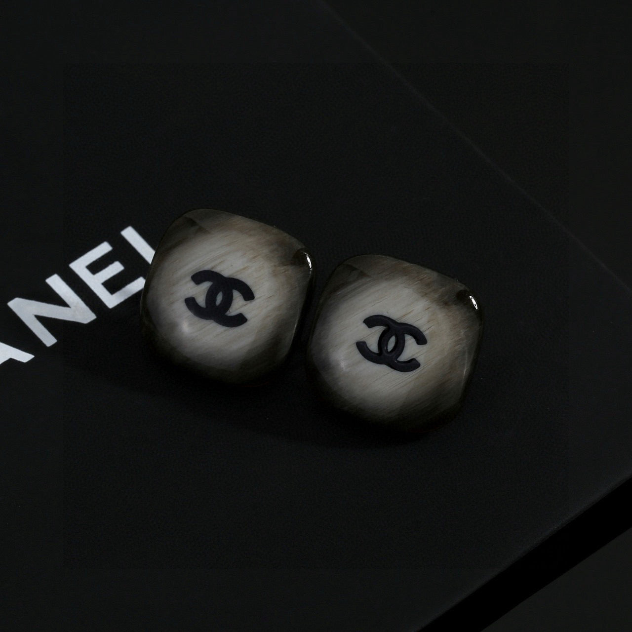 Signature Emblem Stud Earrings in Polished Metal-Tone – Design 016 main product view
