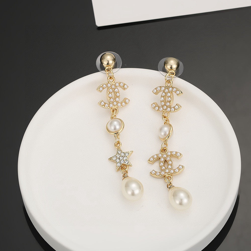 Signature Emblem Stud Earrings in Silver-Tone – Design 006 styled product view