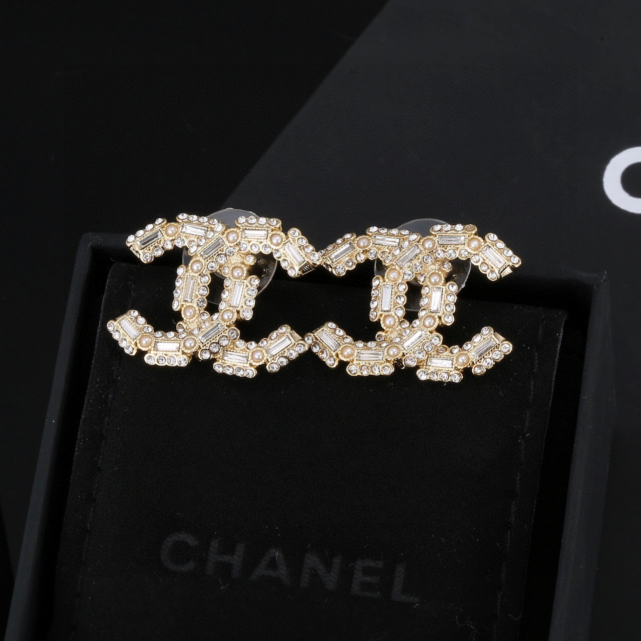 Signature Emblem Stud Earrings in Silver-Tone – Design 008 main product view