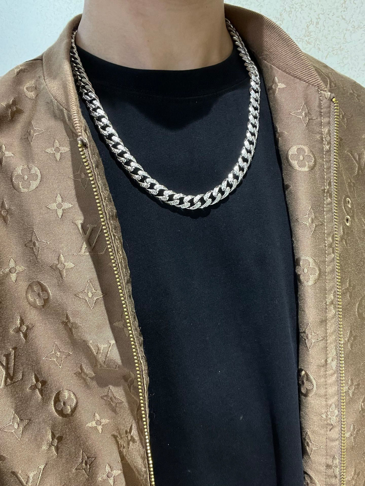 Geometric Emblem Pendant Necklace in Gold-Tone – Design 003 styled product view