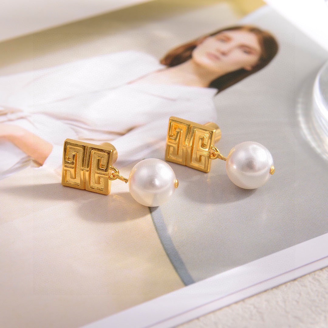 Signature Emblem Crystal-Accent Stud Earrings – Design 002 styled product view
