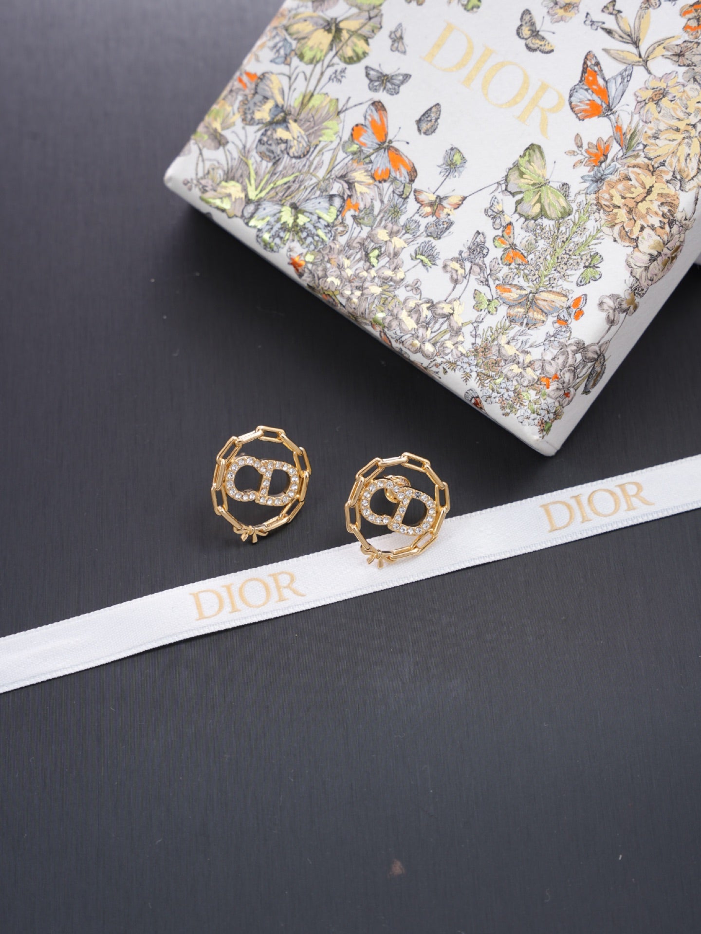 Sculptural Stud Earrings in Polished Metal-Tone with Crystal-Style Accents – Design 001 detail view
