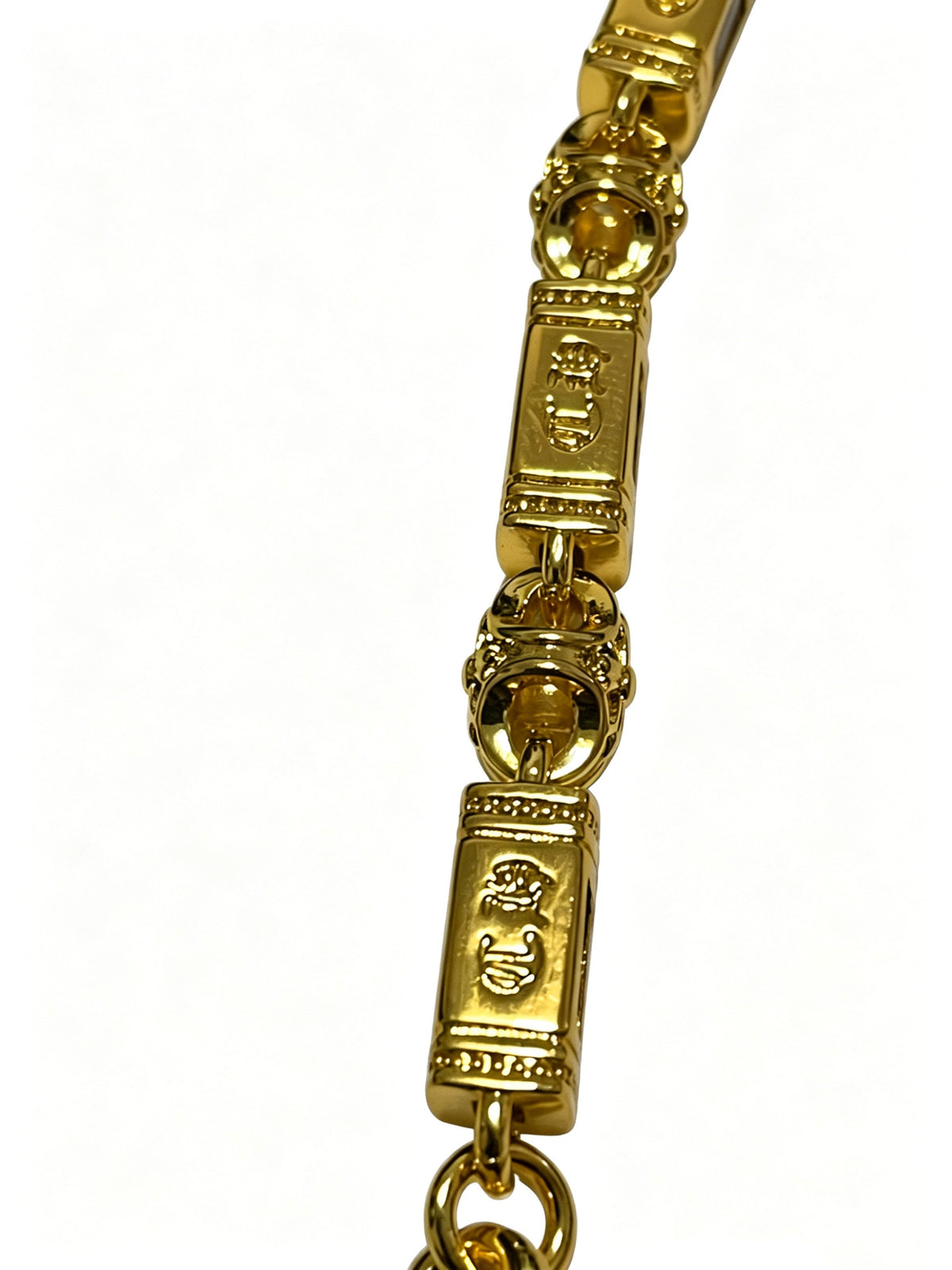 Signature Emblem Pendant Necklace in Polished Metal-Tone – Design 020 close-up detail