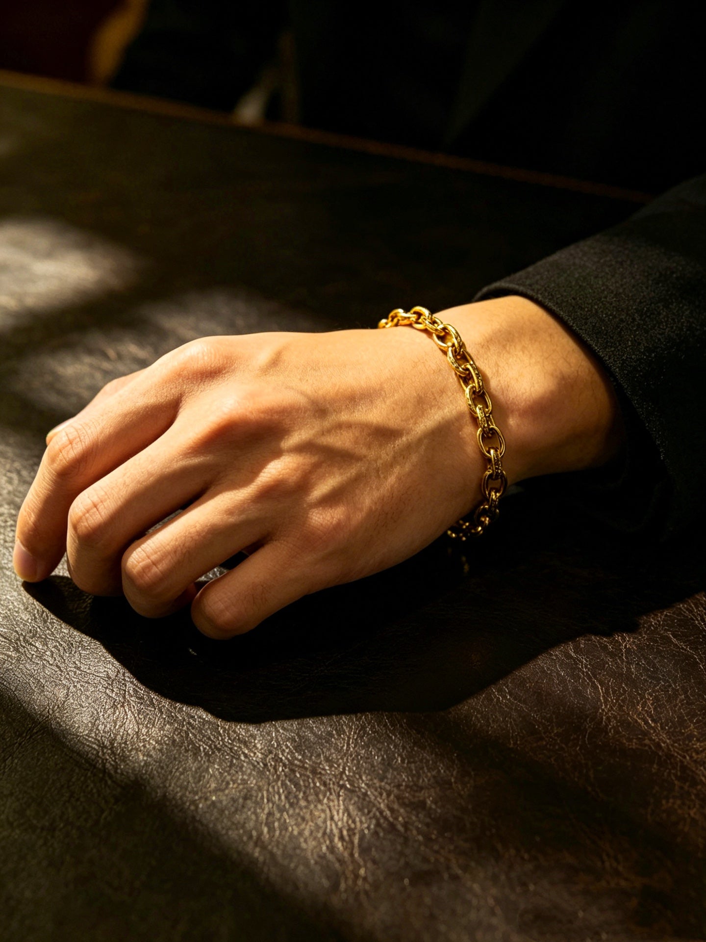Cross Cuban-Link Bracelet in Antique Silver-Tone – Cuban Link – Design 08 front product view
