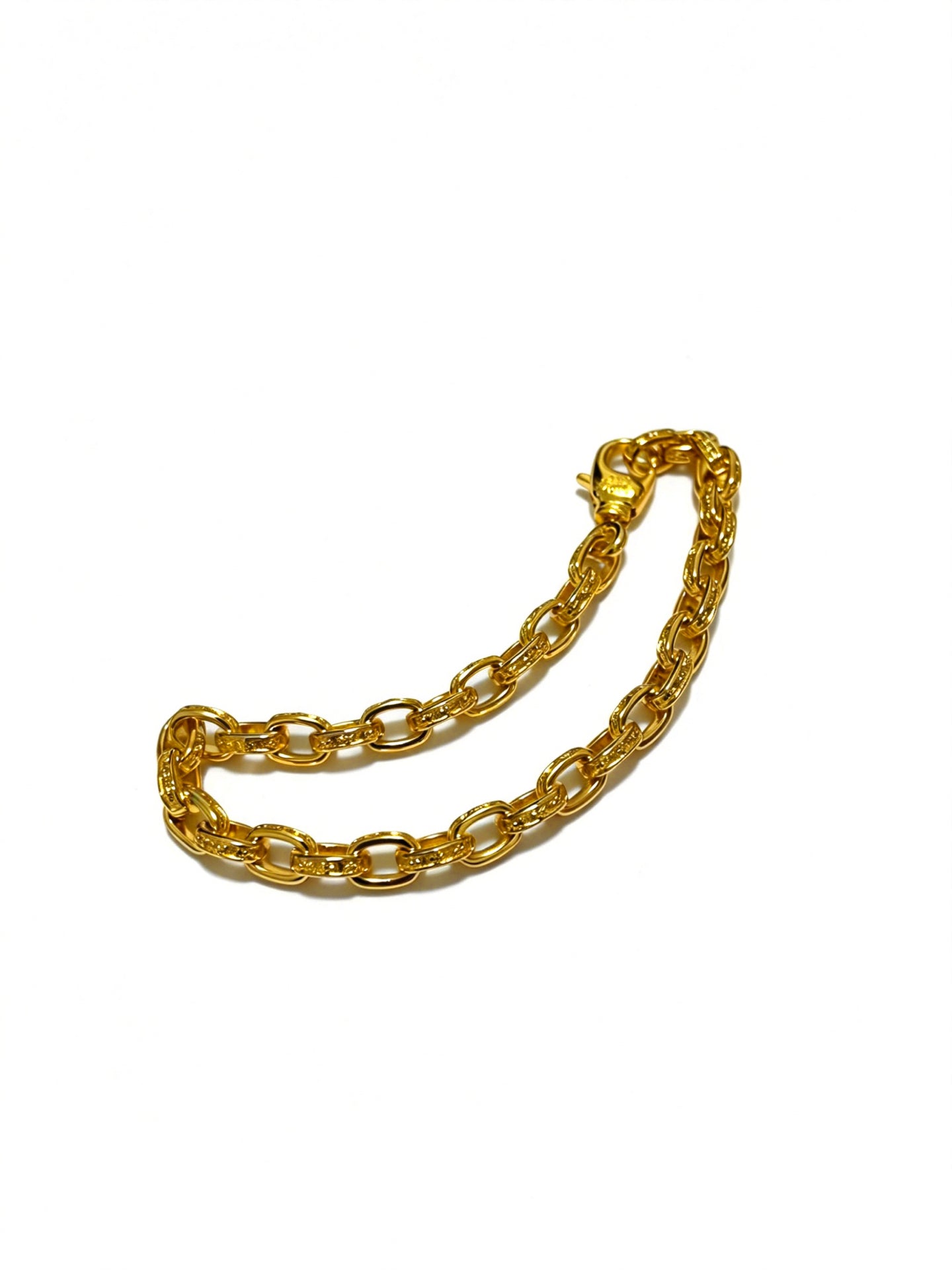Signature Emblem Bracelet in Polished Metal-Tone – Design 011 front product view