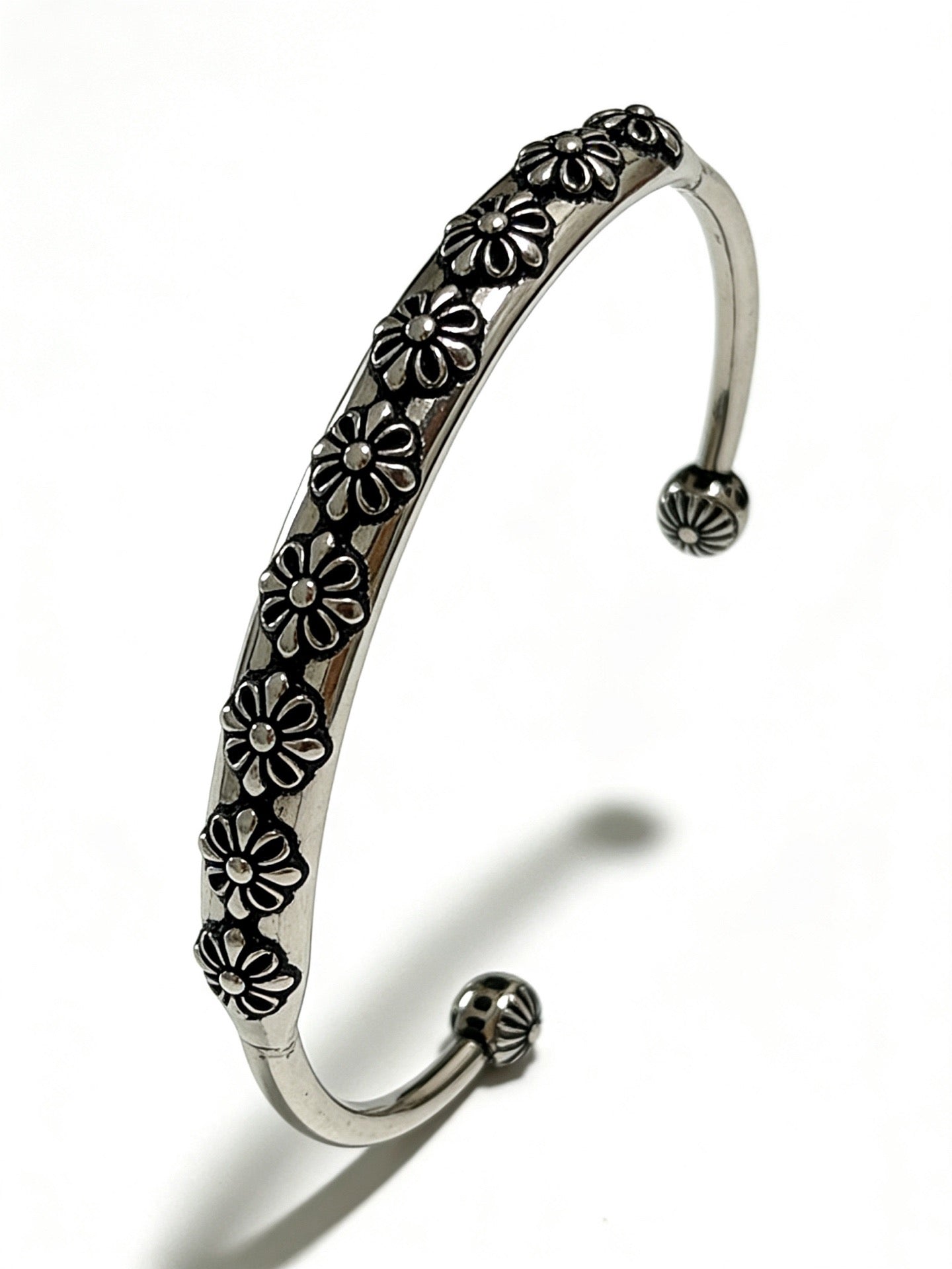 Signature Emblem Bangle in Polished Metal-Tone – Design 007 styled product view