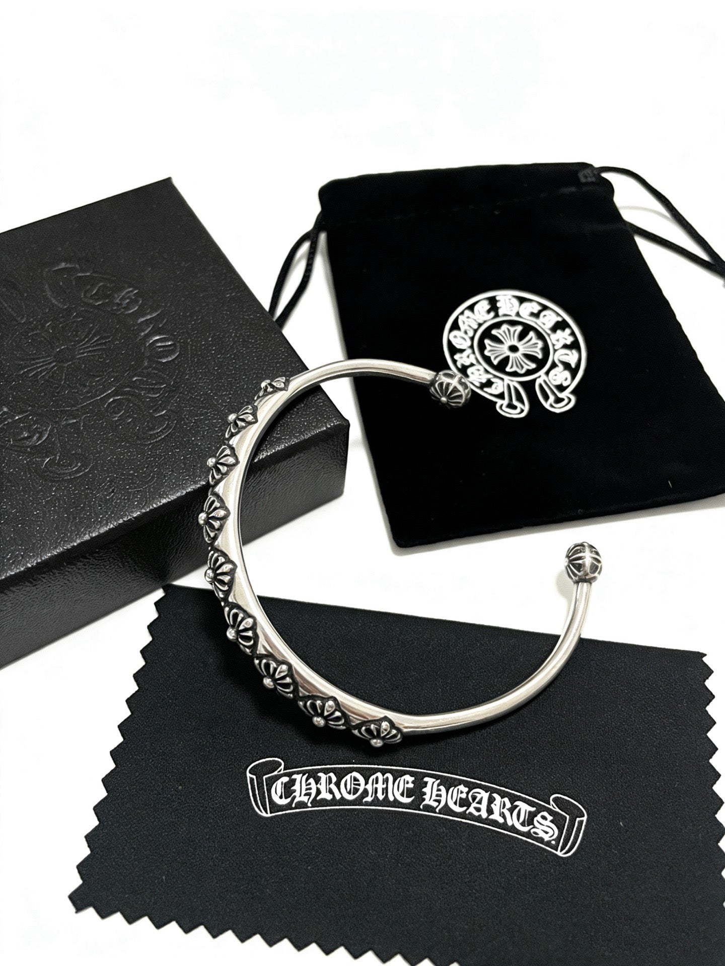 Signature Emblem Bangle in Polished Metal-Tone – Design 007 main product view