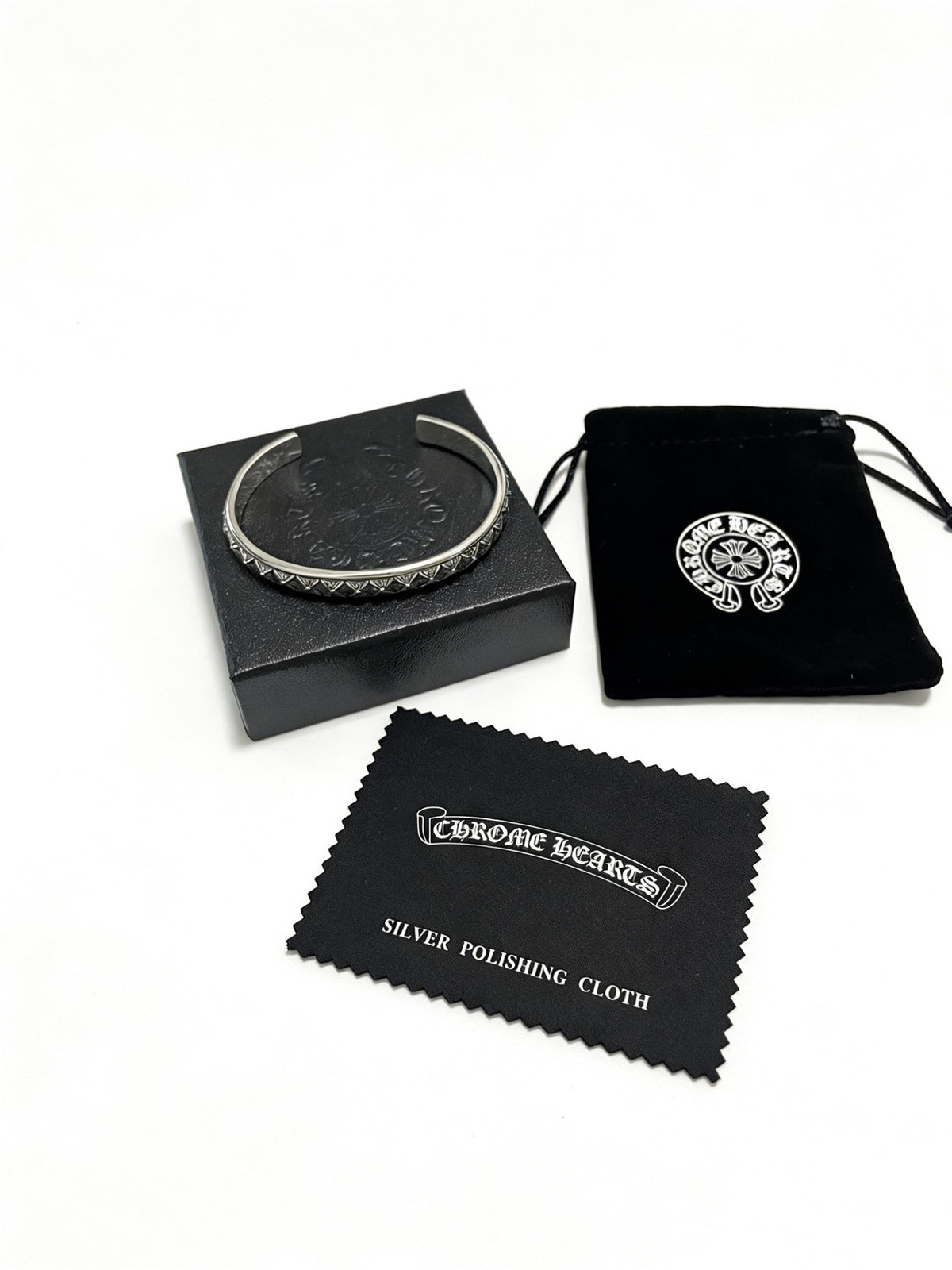 Signature Emblem Bangle in Polished Metal-Tone – Design 008 styled product view