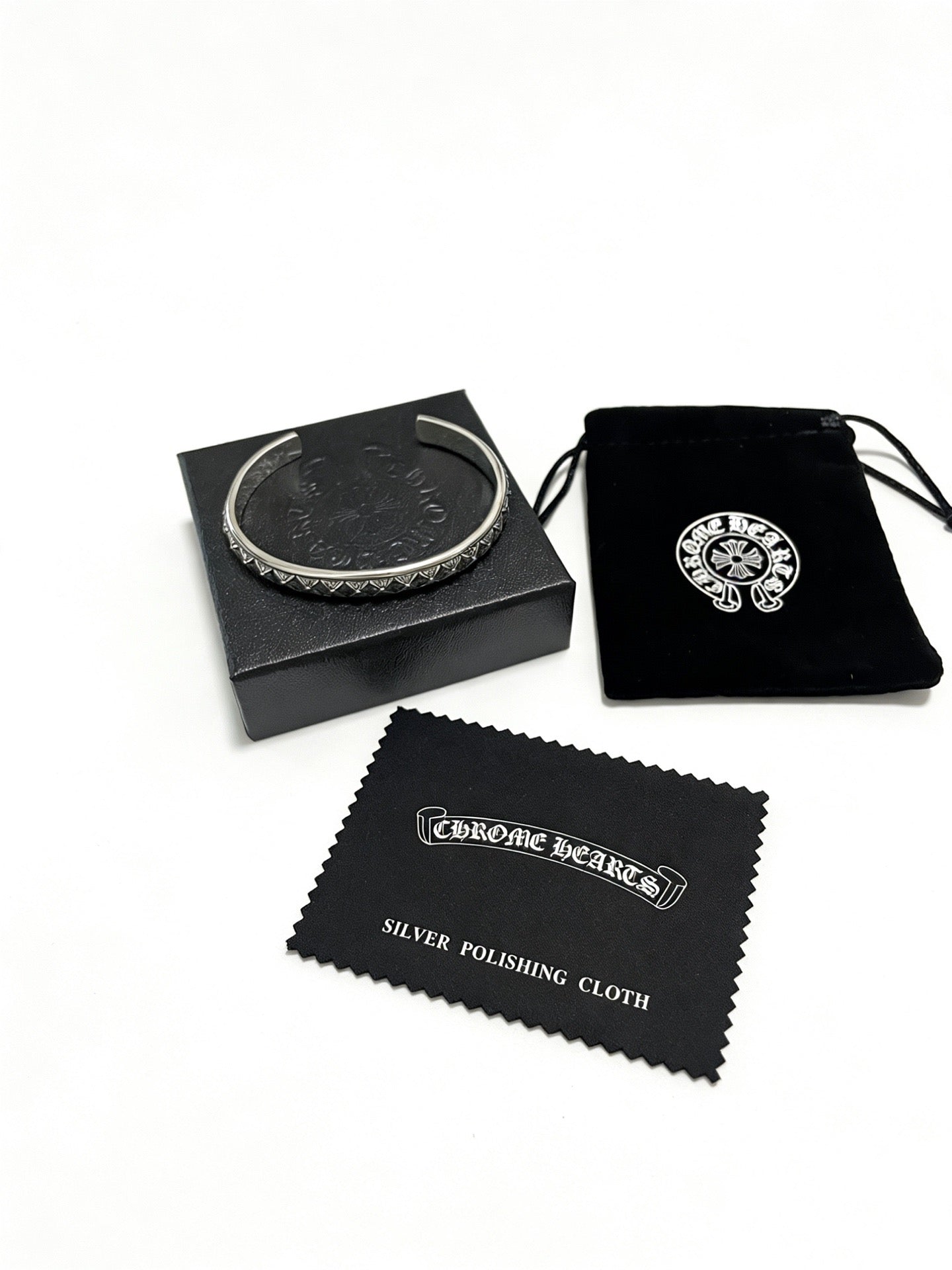 Signature Emblem Bangle in Polished Metal-Tone – Design 008 styled product view