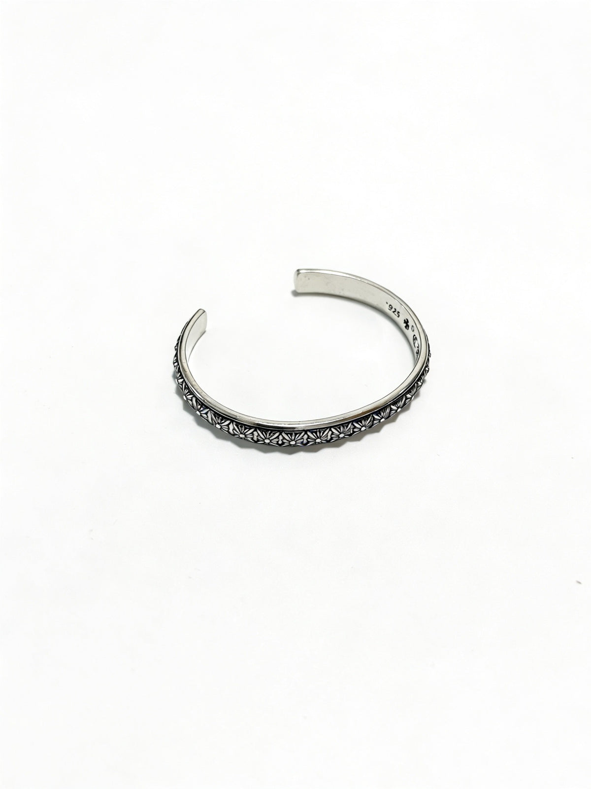 Signature Emblem Bangle in Polished Metal-Tone – Design 008 front product view
