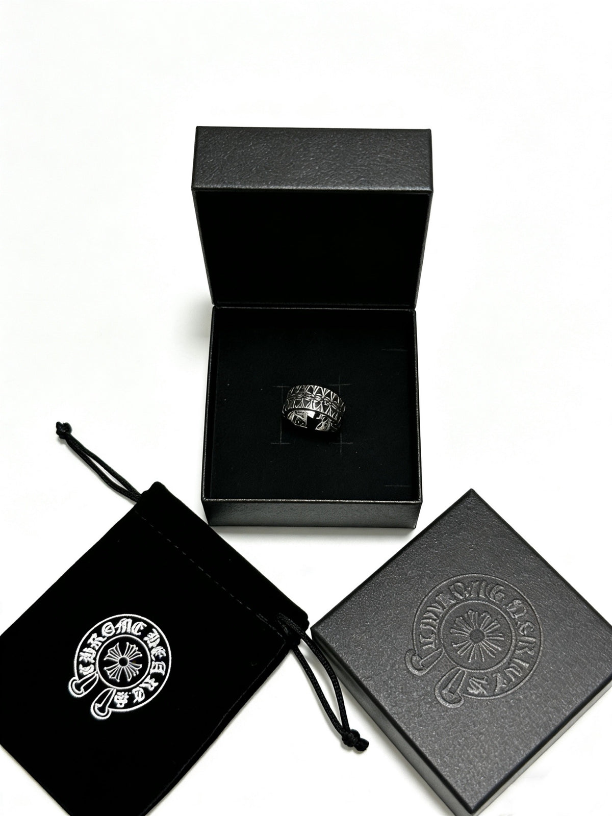 Signature Emblem Statement Ring in Polished Metal-Tone – Design 015 side detail